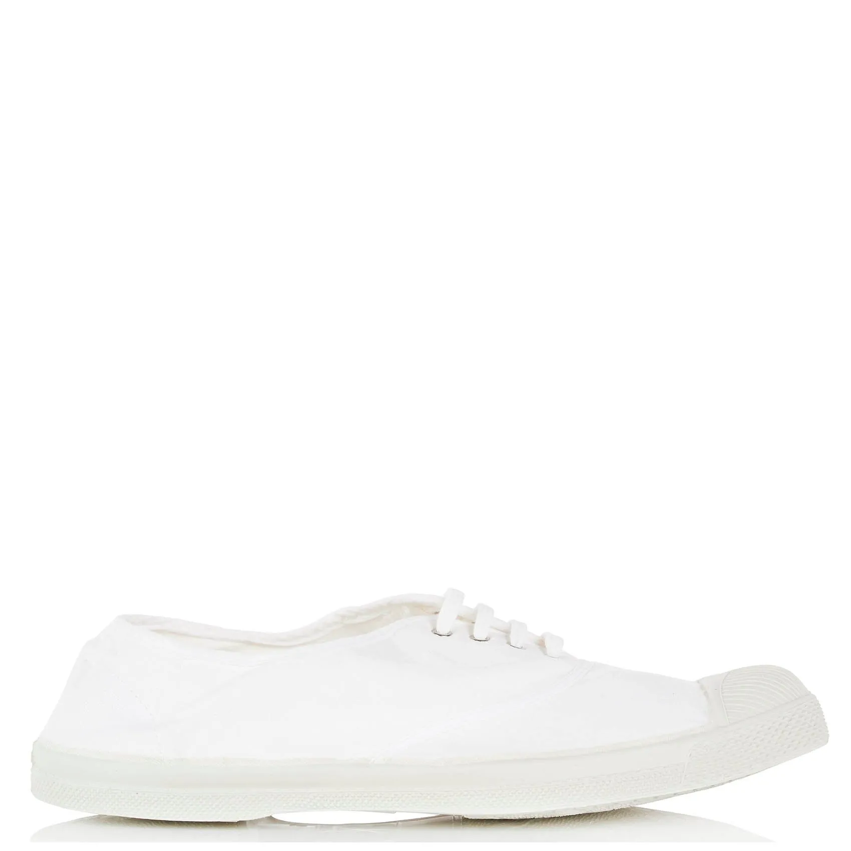 Tennis à lacets en toile de coton Blanc