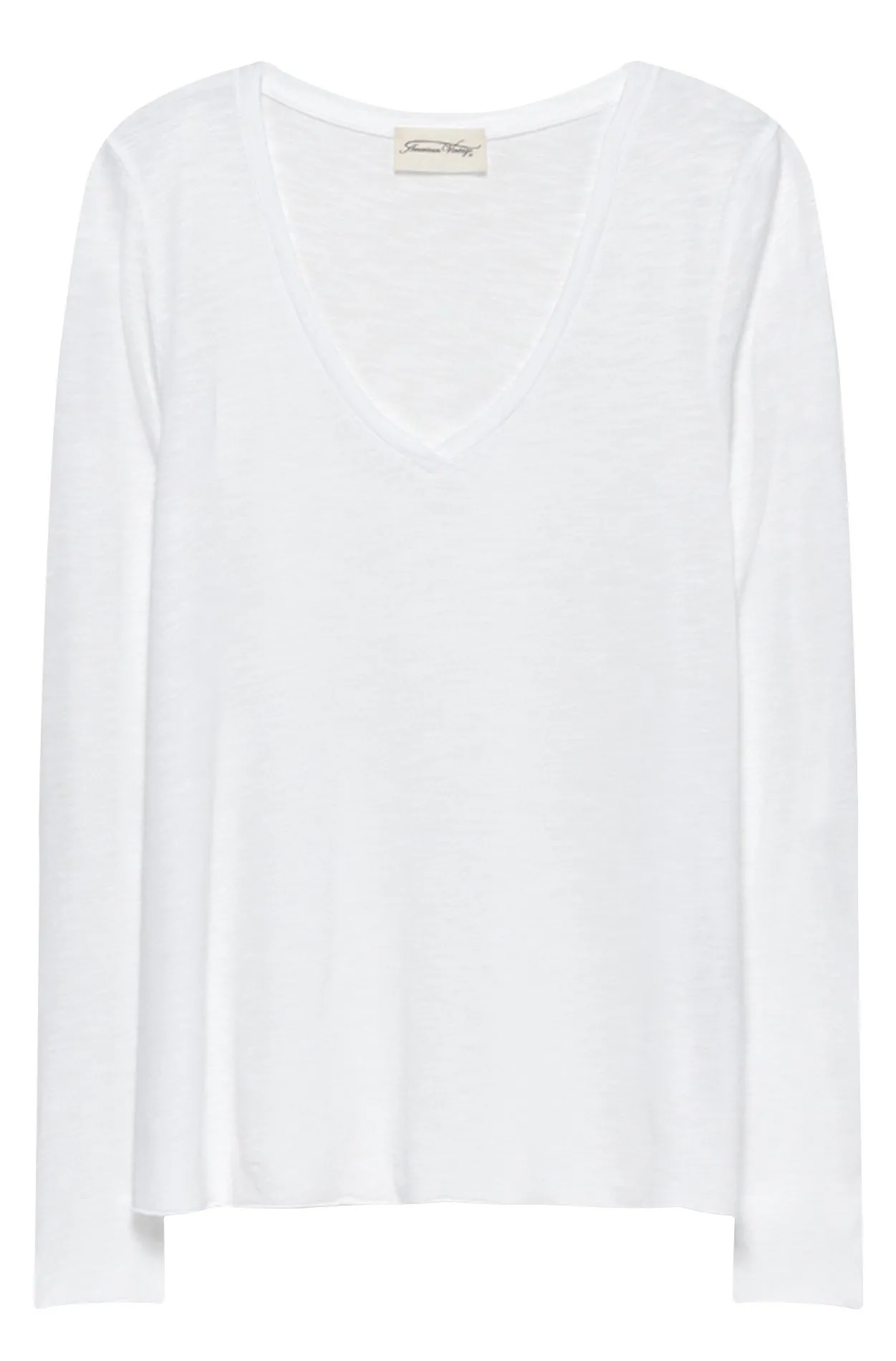 Tee-shirt col V en coton mélangé Blanc JACKSONVILLE