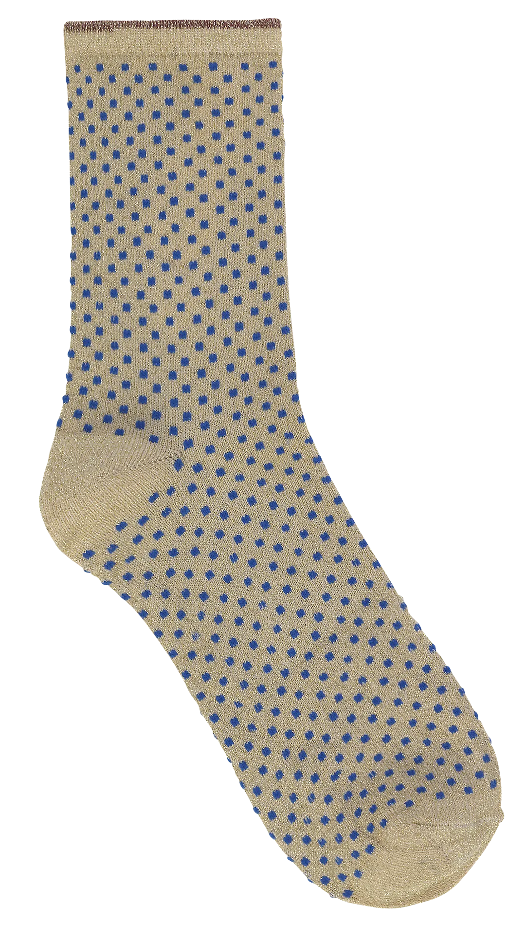 Chaussettes à pois métallisées Bleu