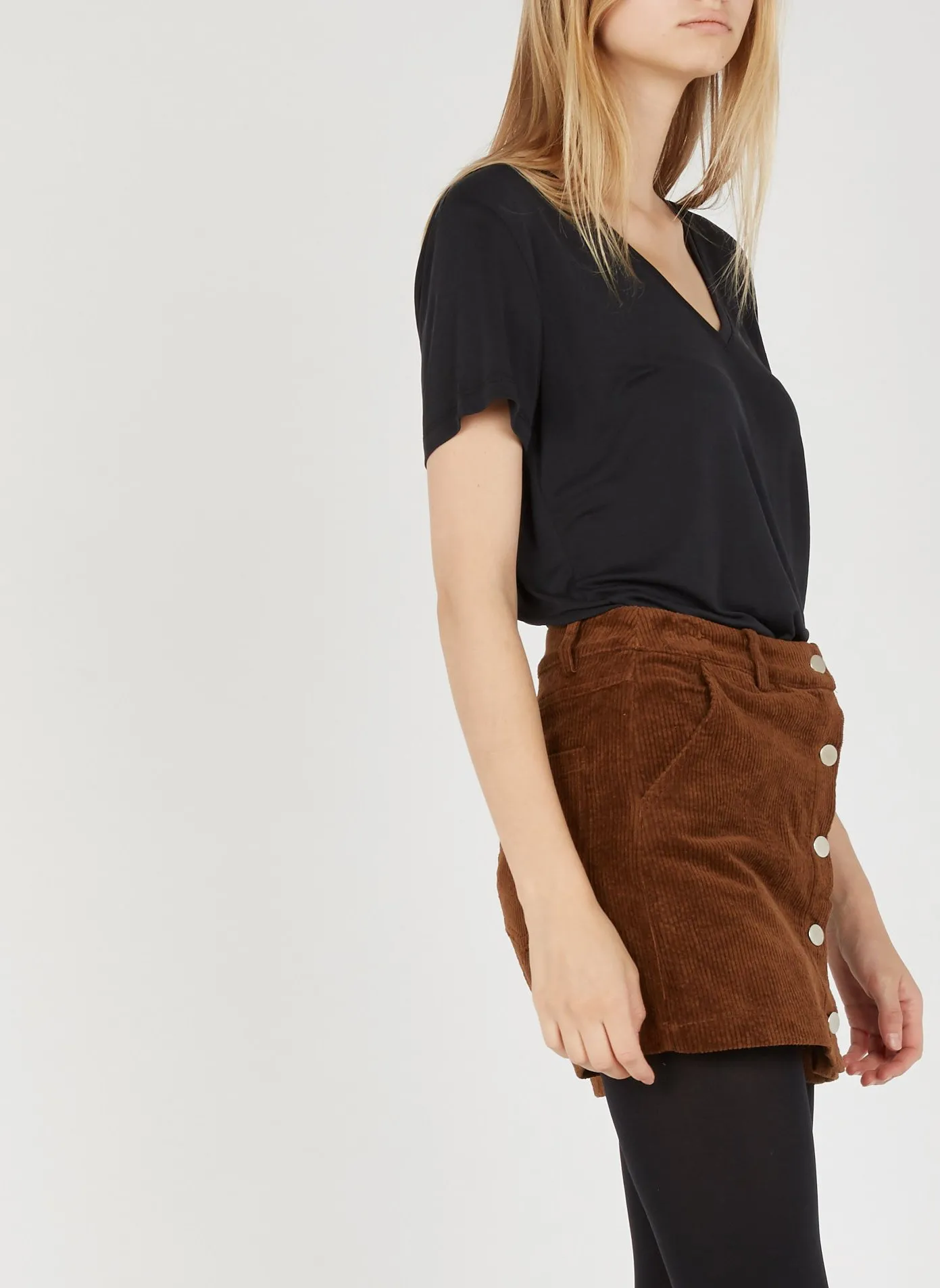 Tee-shirt col V fluide Noir