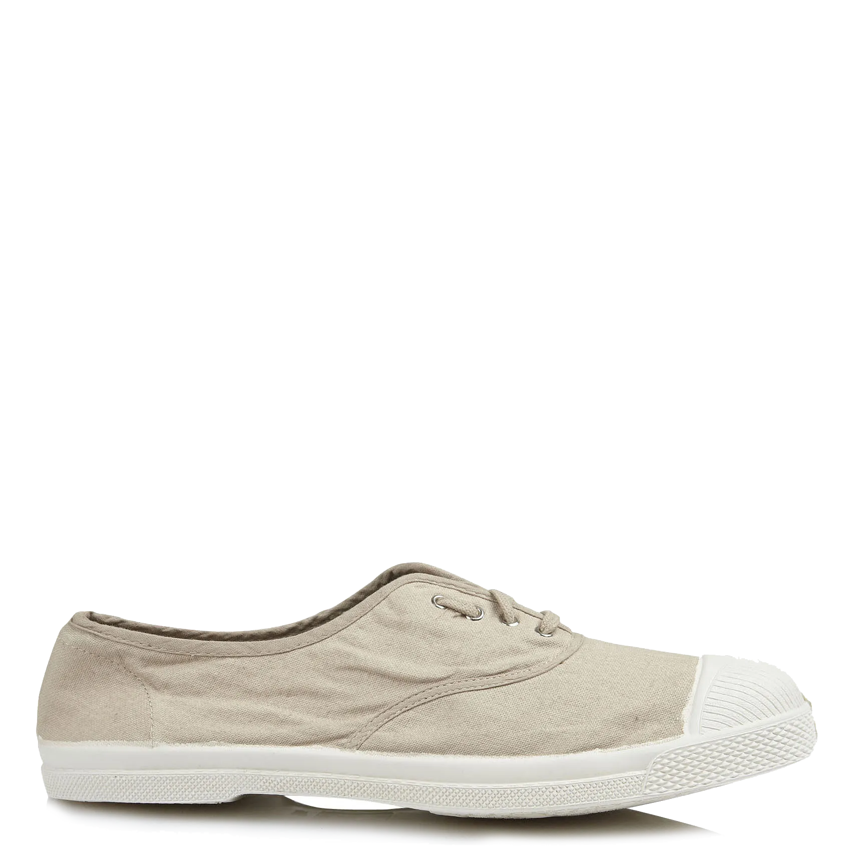 Tennis à lacets en toile de coton Marron