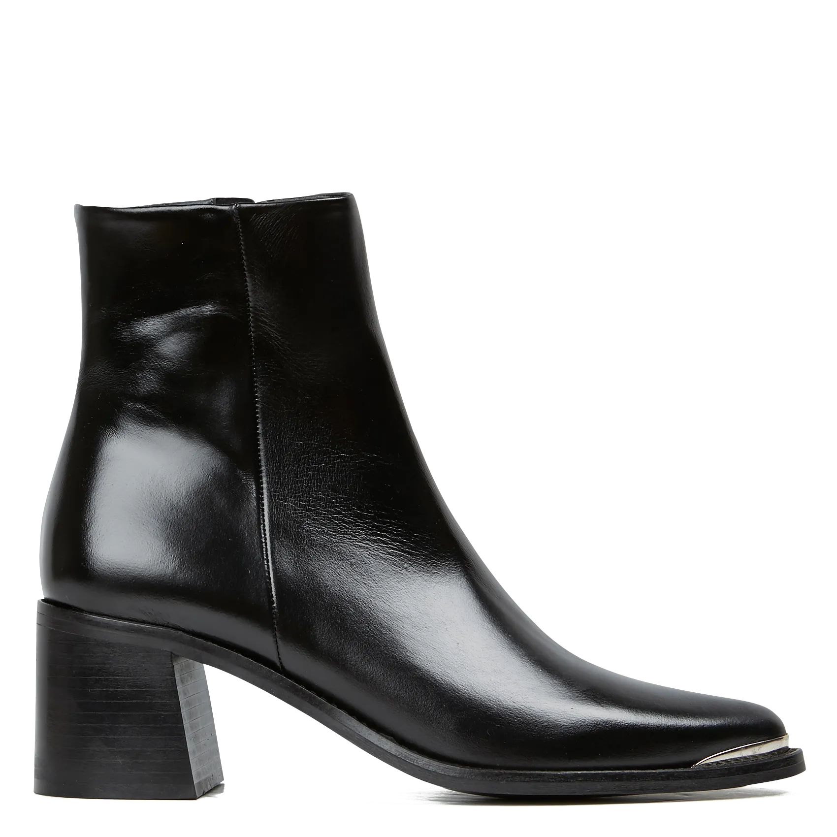 Bottines à bout pointu en cuir vieilli Noir DELO