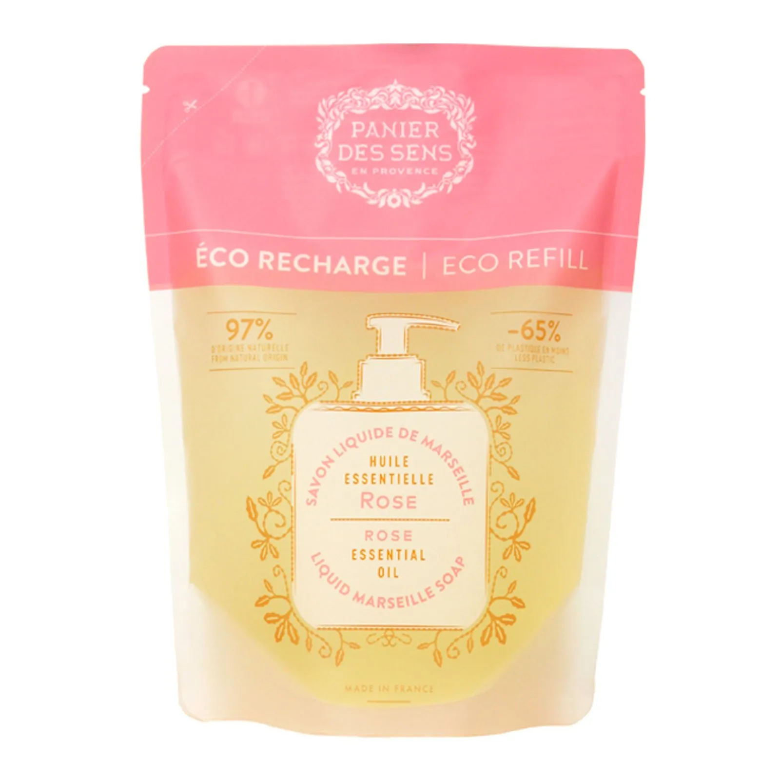 Rose Restructurante - Éco-recharge Savon liquide de Marseille