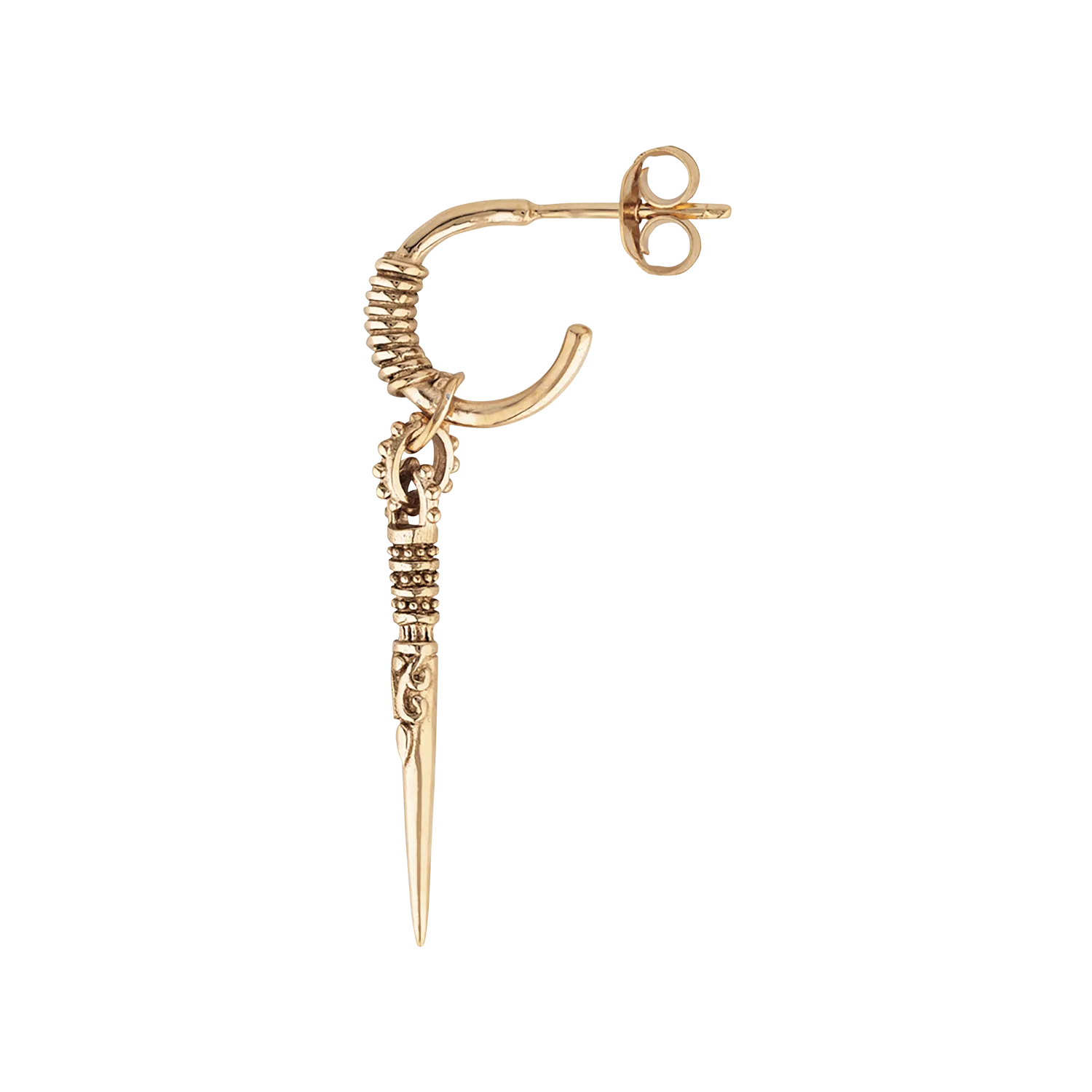 Boucle d'oreille en argent massif Doré OLIE