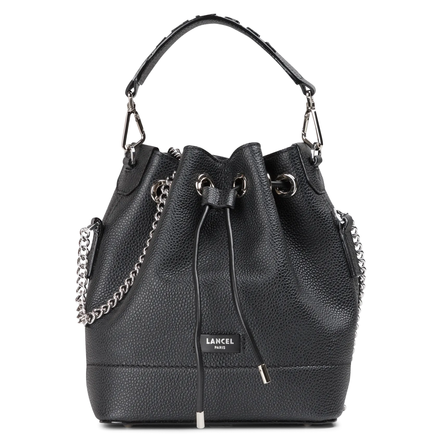 Sac seau en cuir grainé Noir NINON