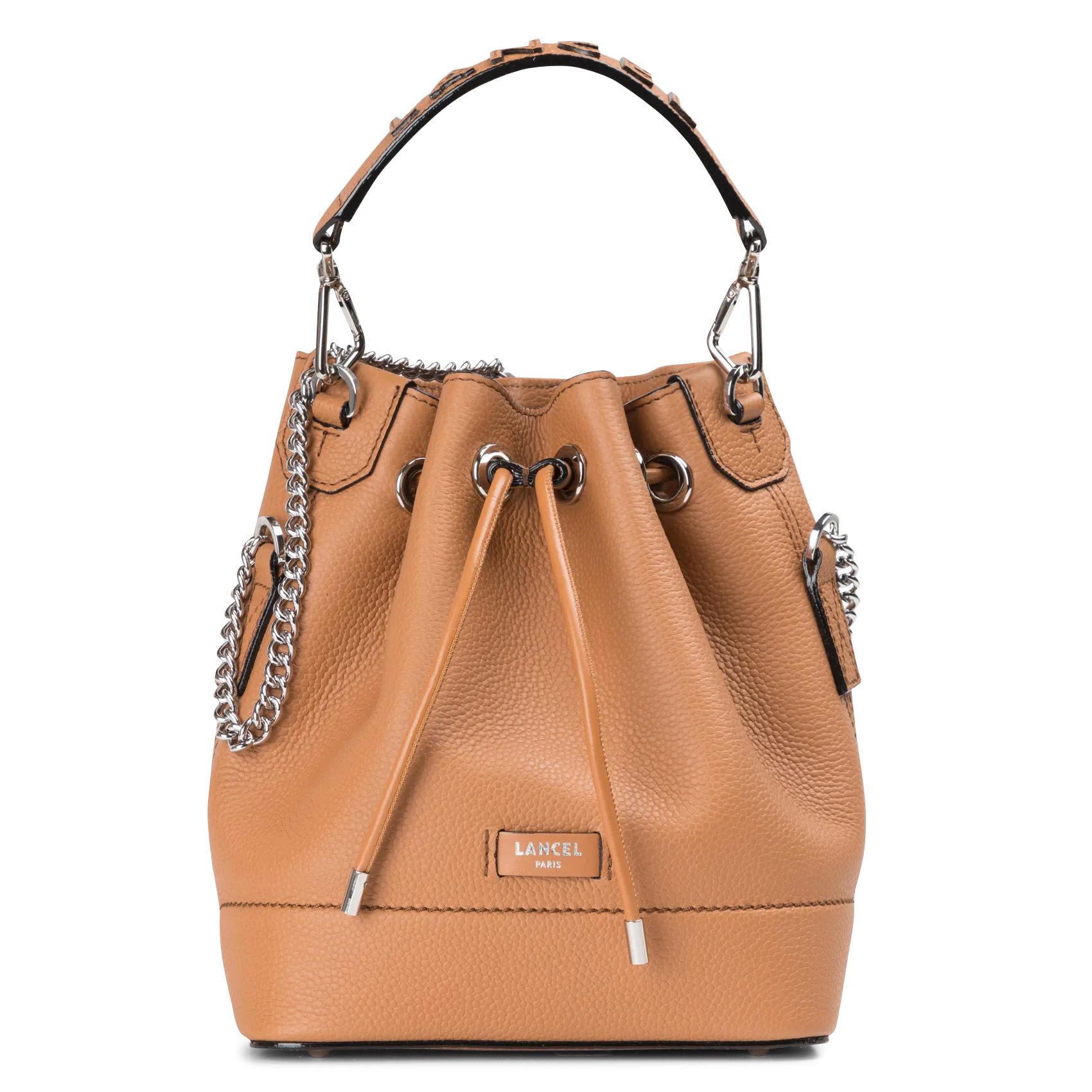 Sac seau en cuir grainé Beige NINON