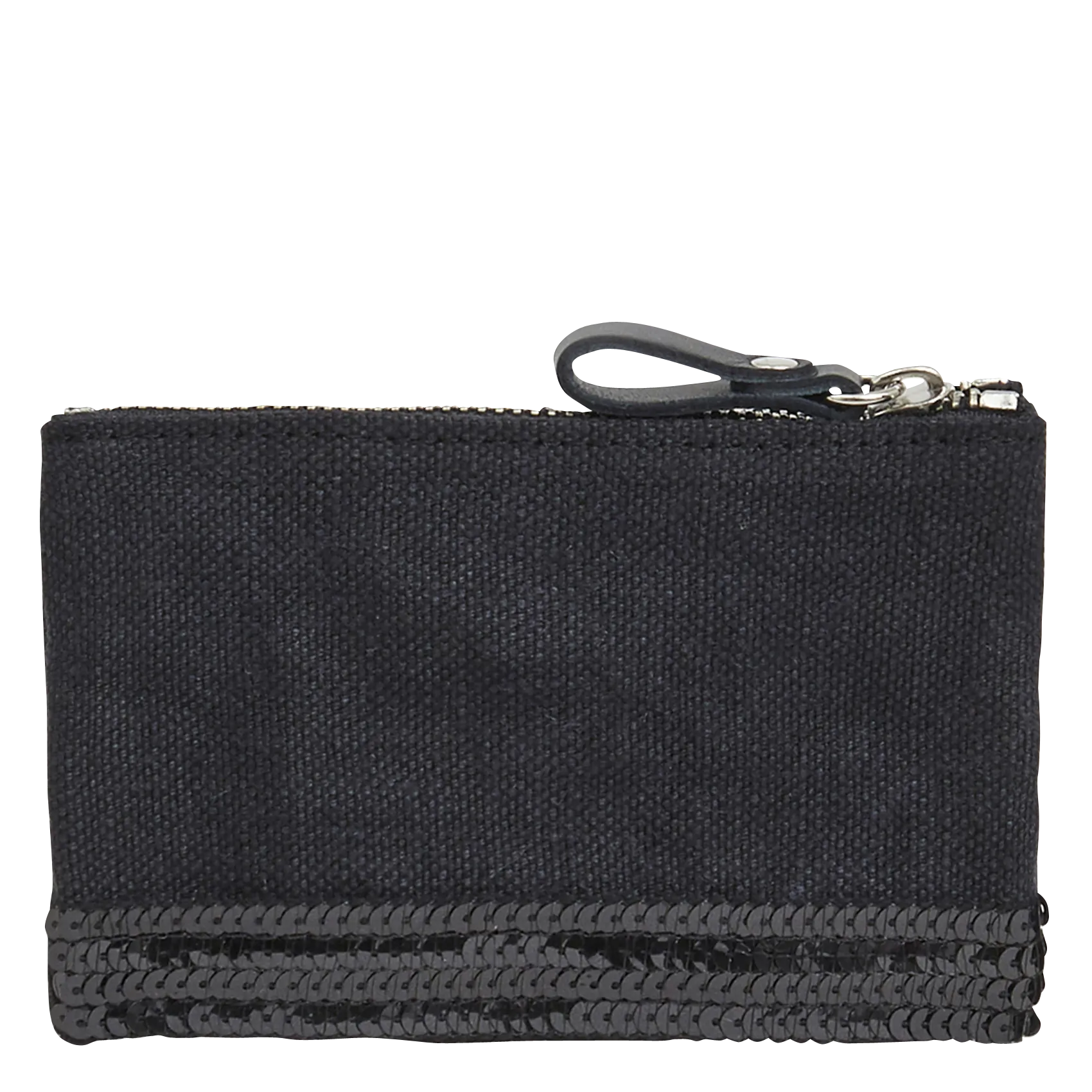 Trousse en lin et sequins Noir