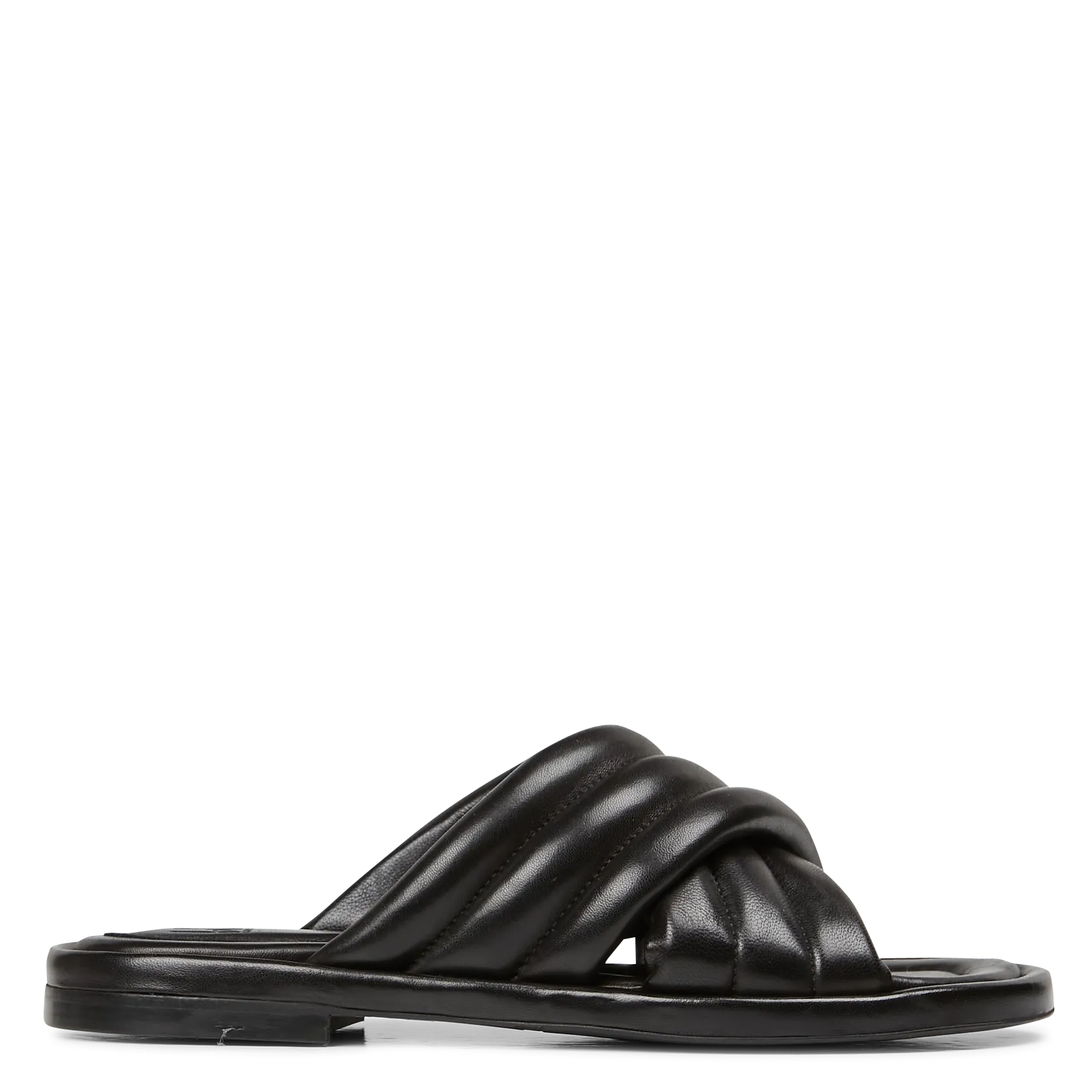 Mules plates en cuir Noir