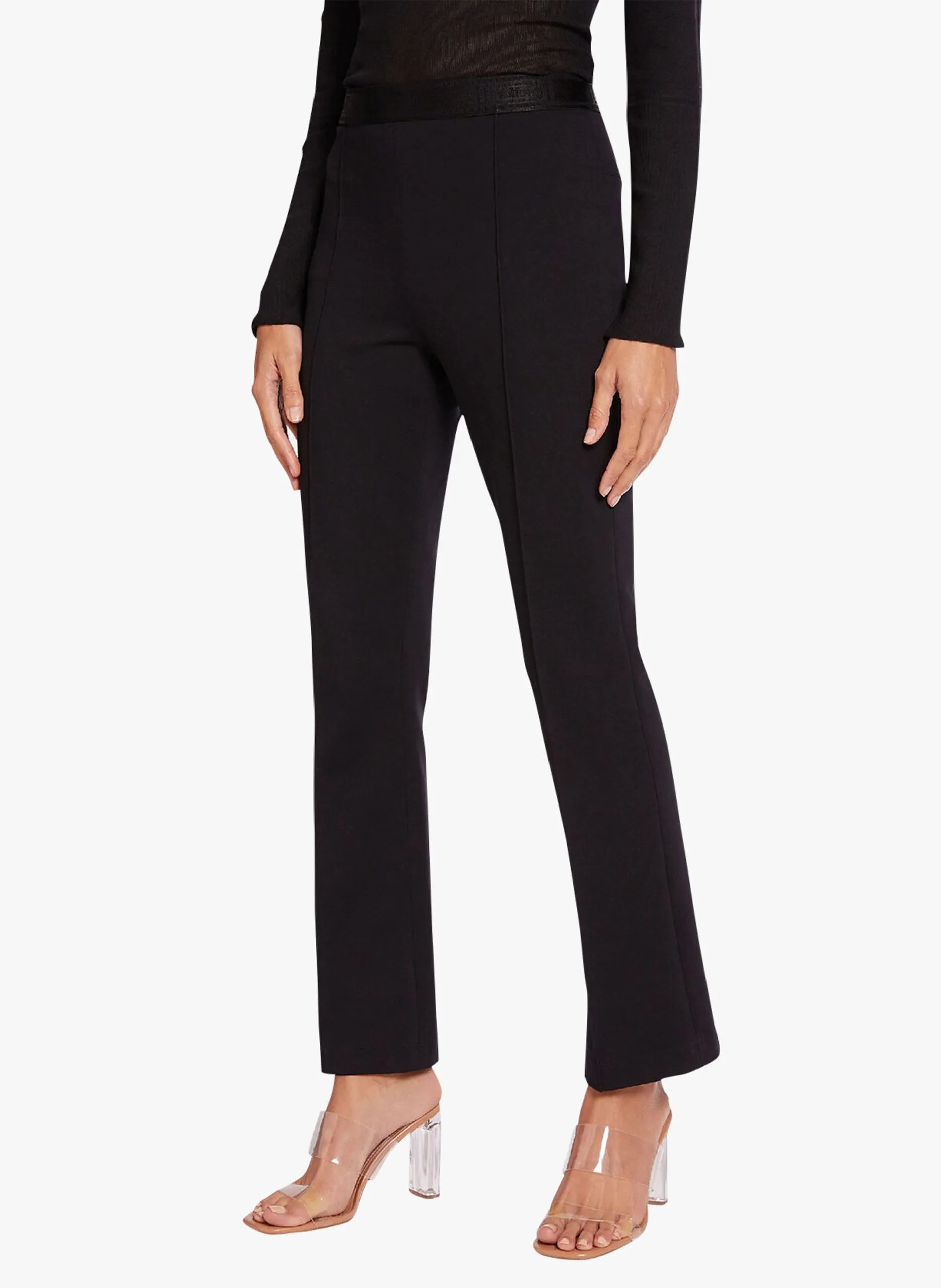 Pantalon évasé taille haute Noir Grazia Trousers