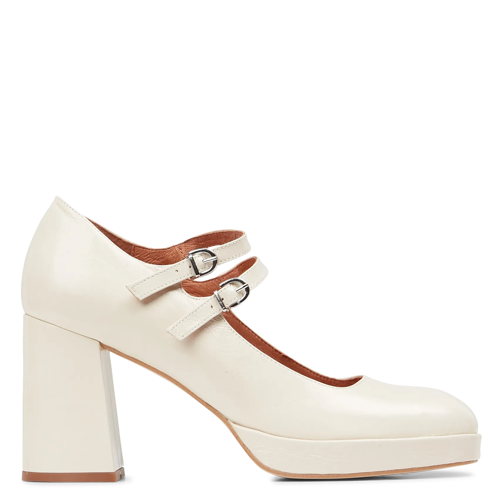 Babies à doubles brides et plateforme Blanc VERITE