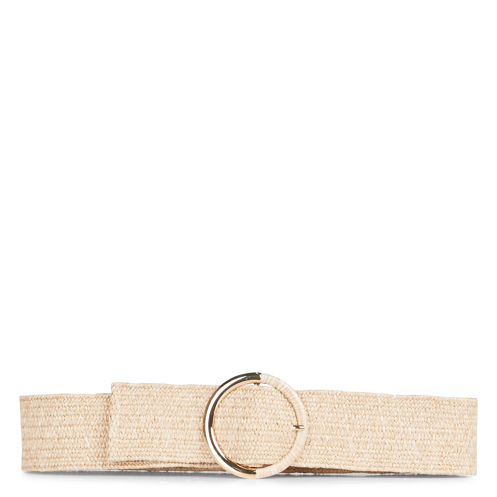 Ceinture à boucle en paille Beige