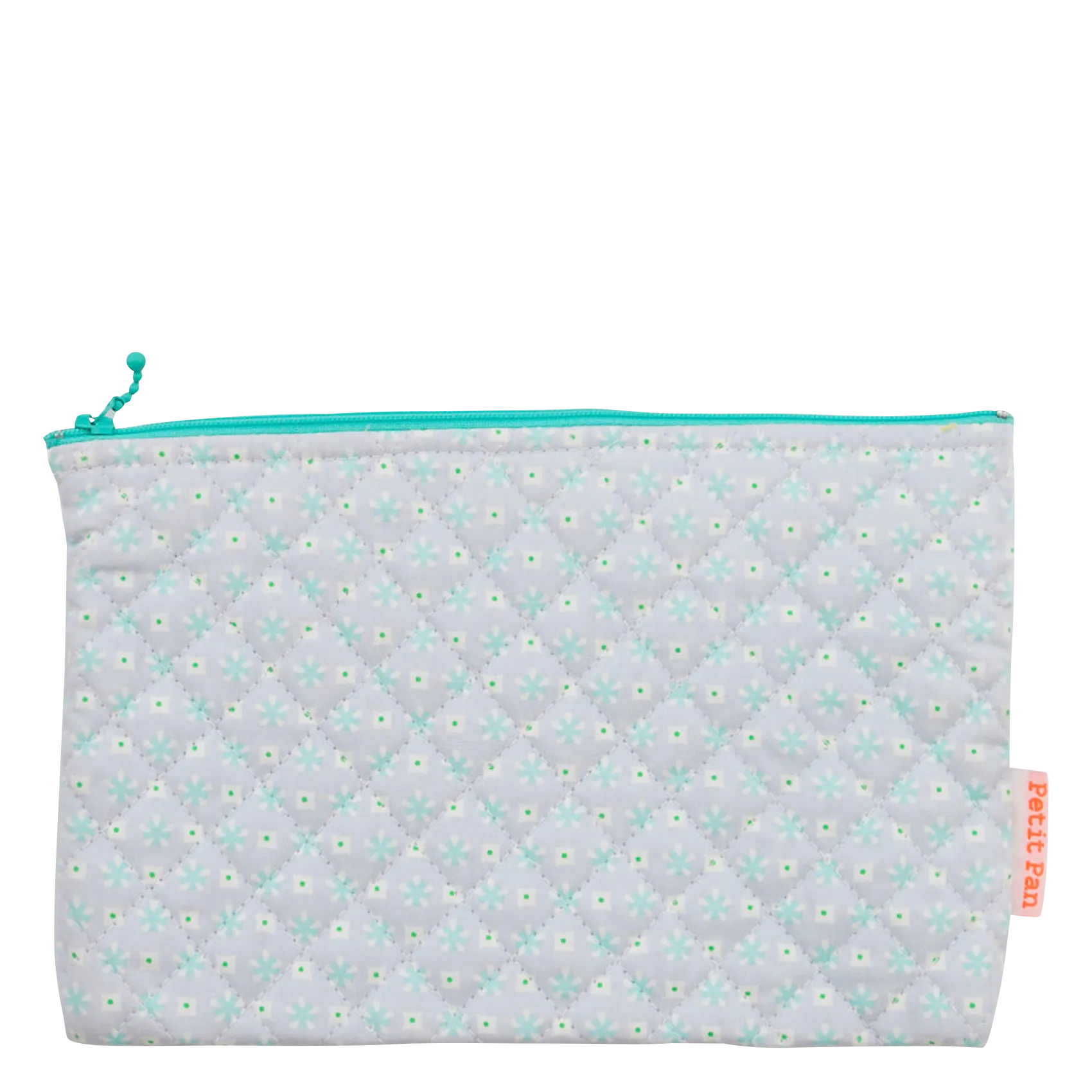 Pochette matelassée imprimé fleuri en coton Bleu