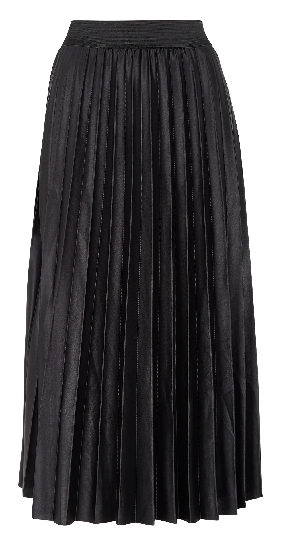 Jupe mi-longue plissée Noir