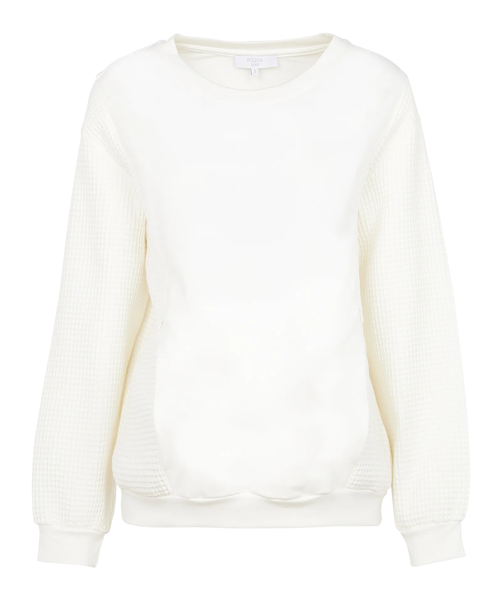 Top manches longues de grossesse en coton Blanc Julia