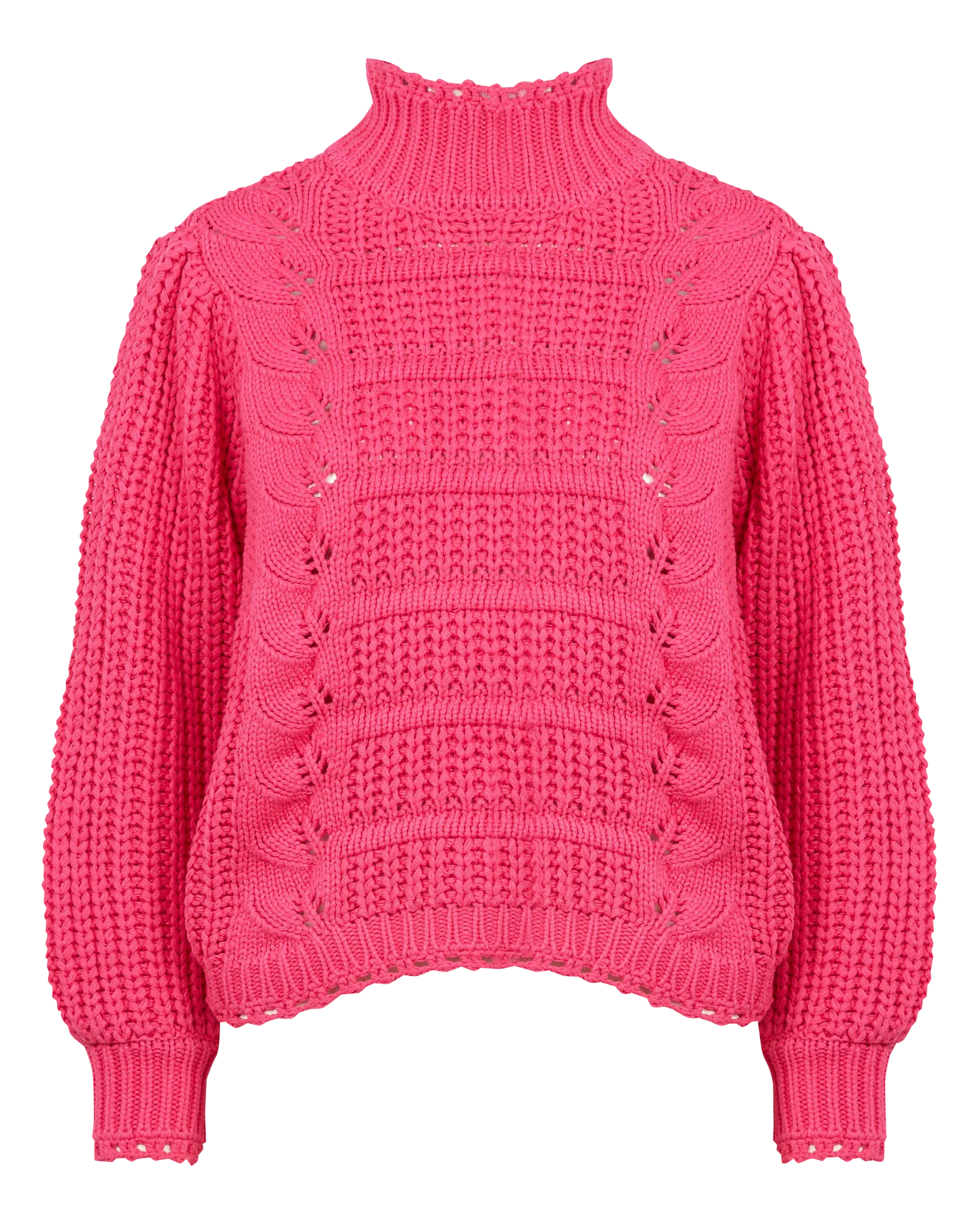 Pull col montant en coton mélangé Violet