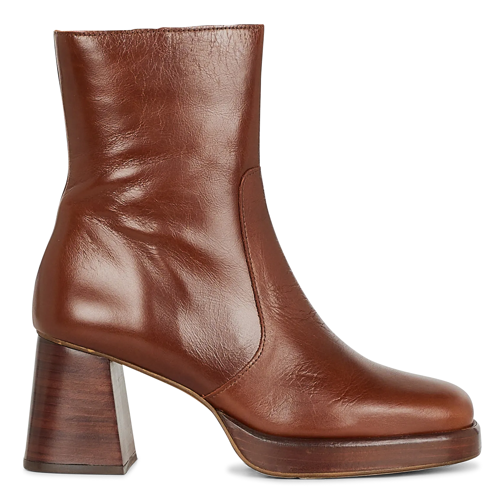 Bottines à talons en cuir Marron BRIGAND