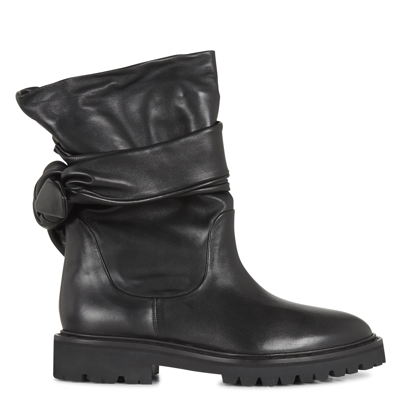 Bottines plates en cuir Noir LETIZI