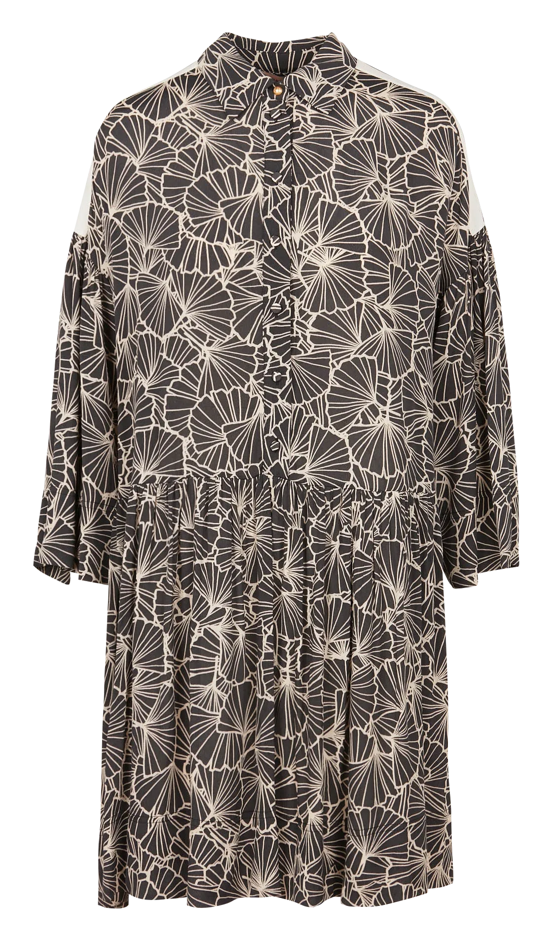 Robe courte imprimée à volants Marron