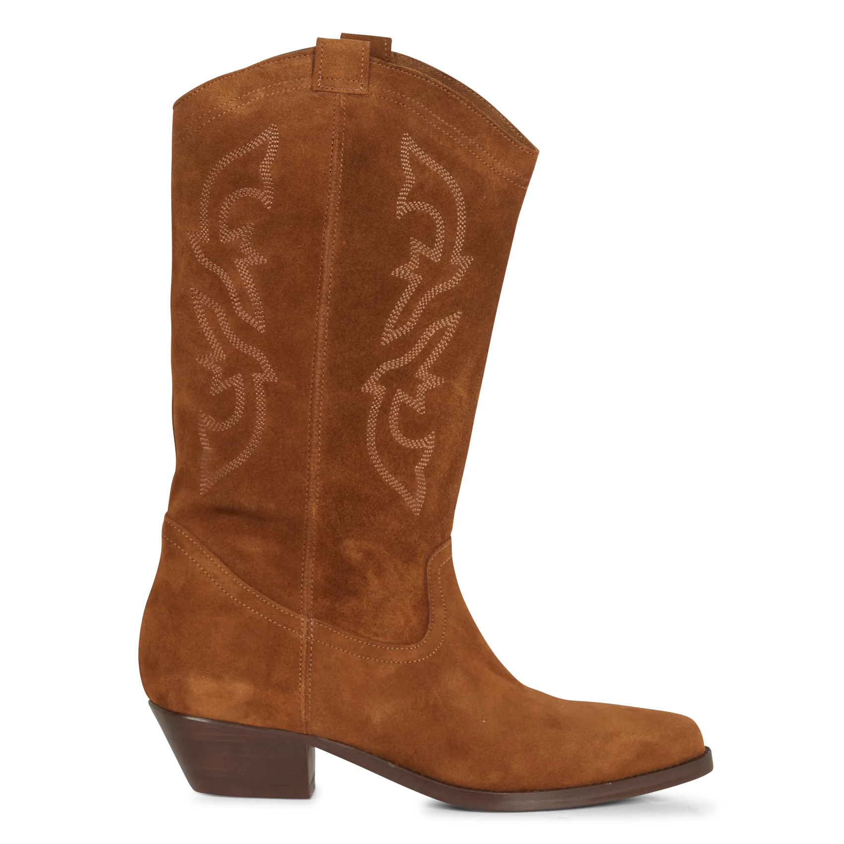 Bottines à broderies en cuir Marron CLAURYS