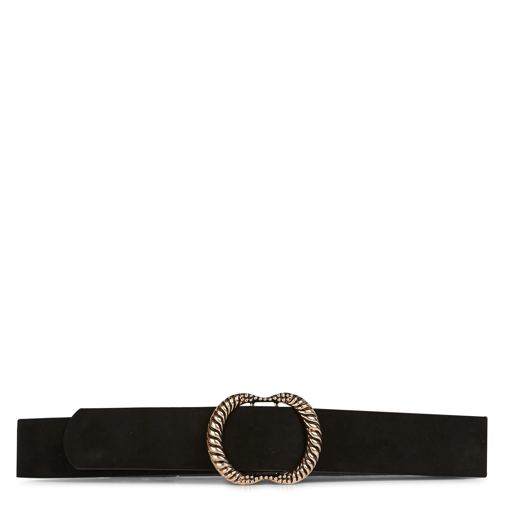 Ceinture boucle fantaisie en cuir velours Noir