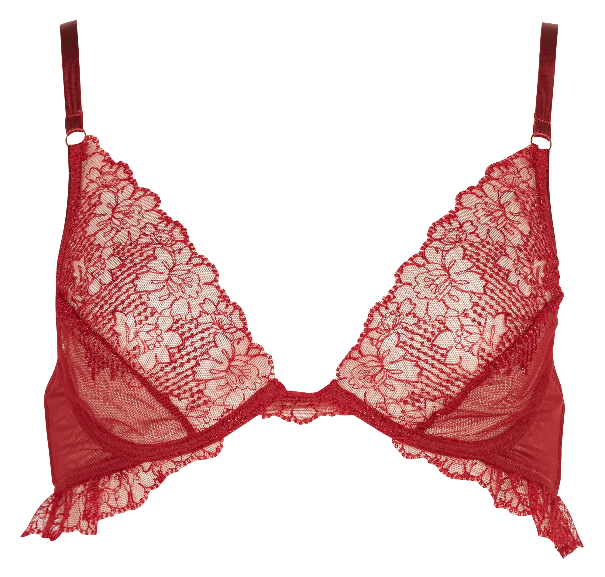 Soutien-gorge triangle en dentelle Prune ANEMONE