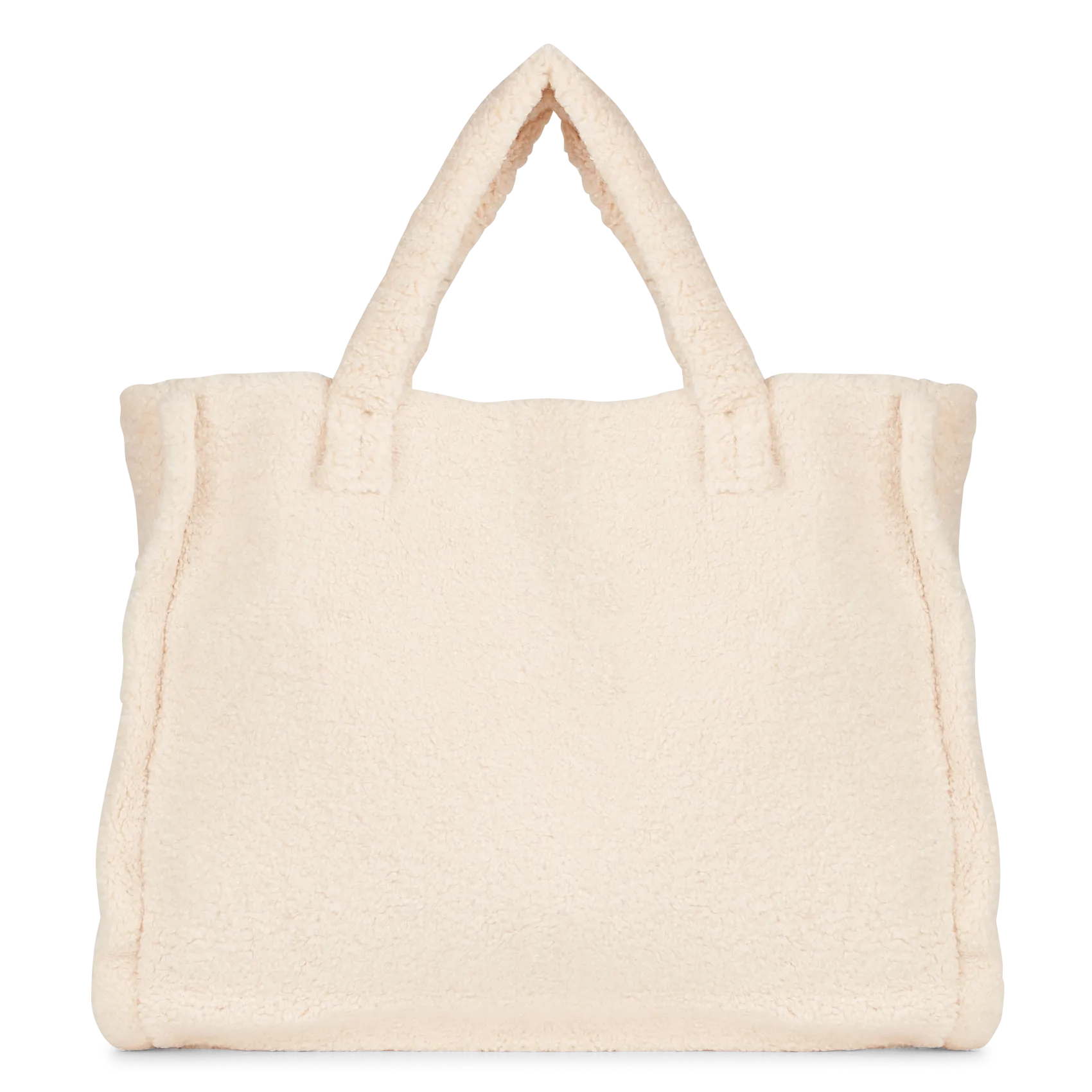 Sac cabas effet fourré Beige