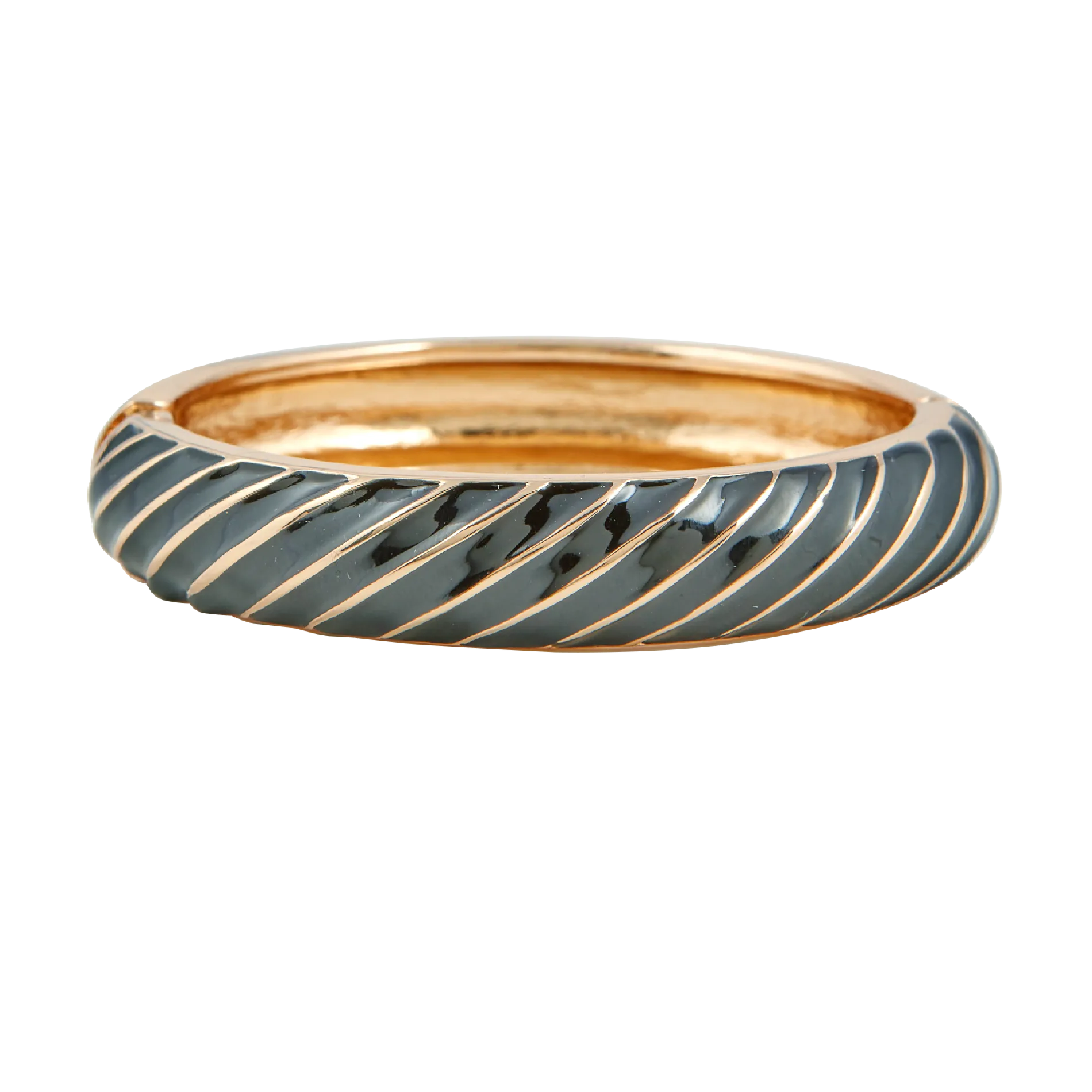 Bracelet rayé en laiton Noir