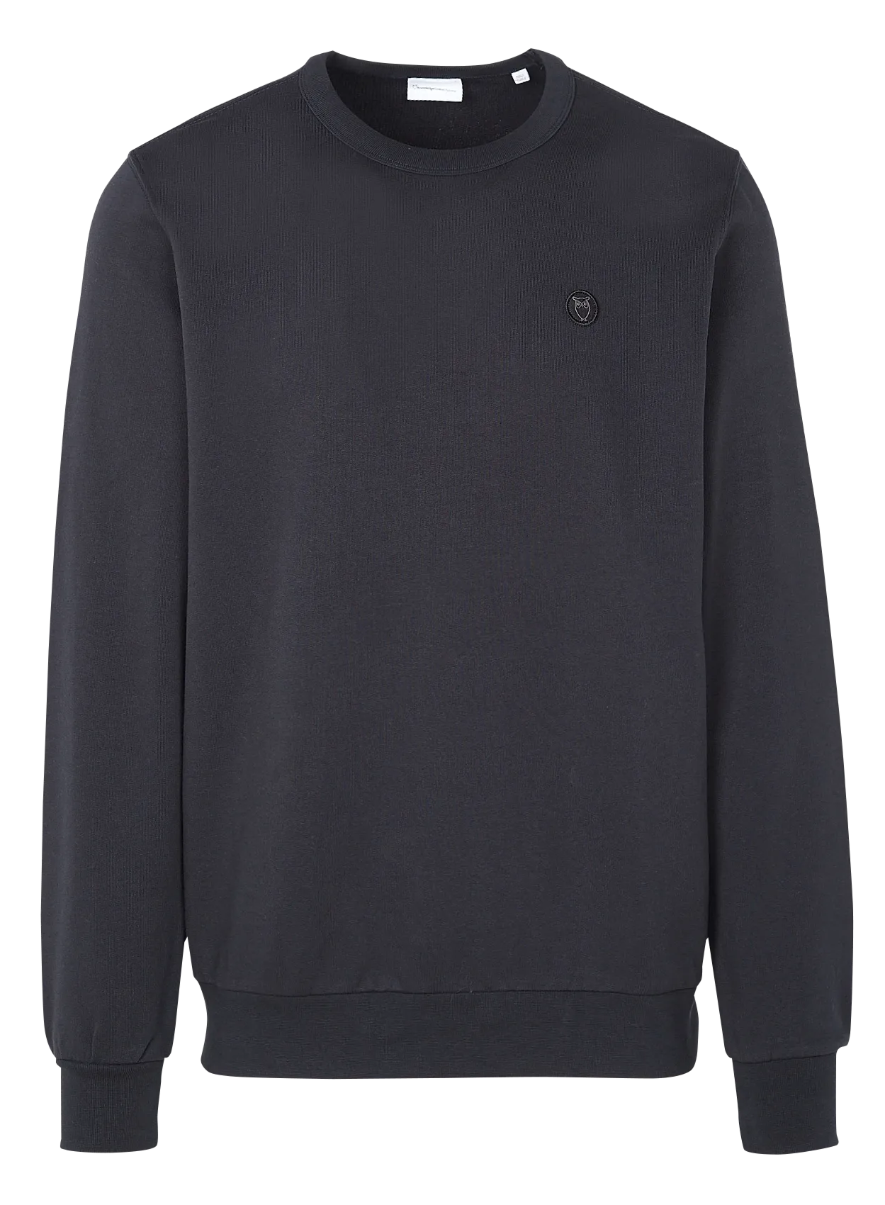 Sweat droit col rond en coton bio Noir