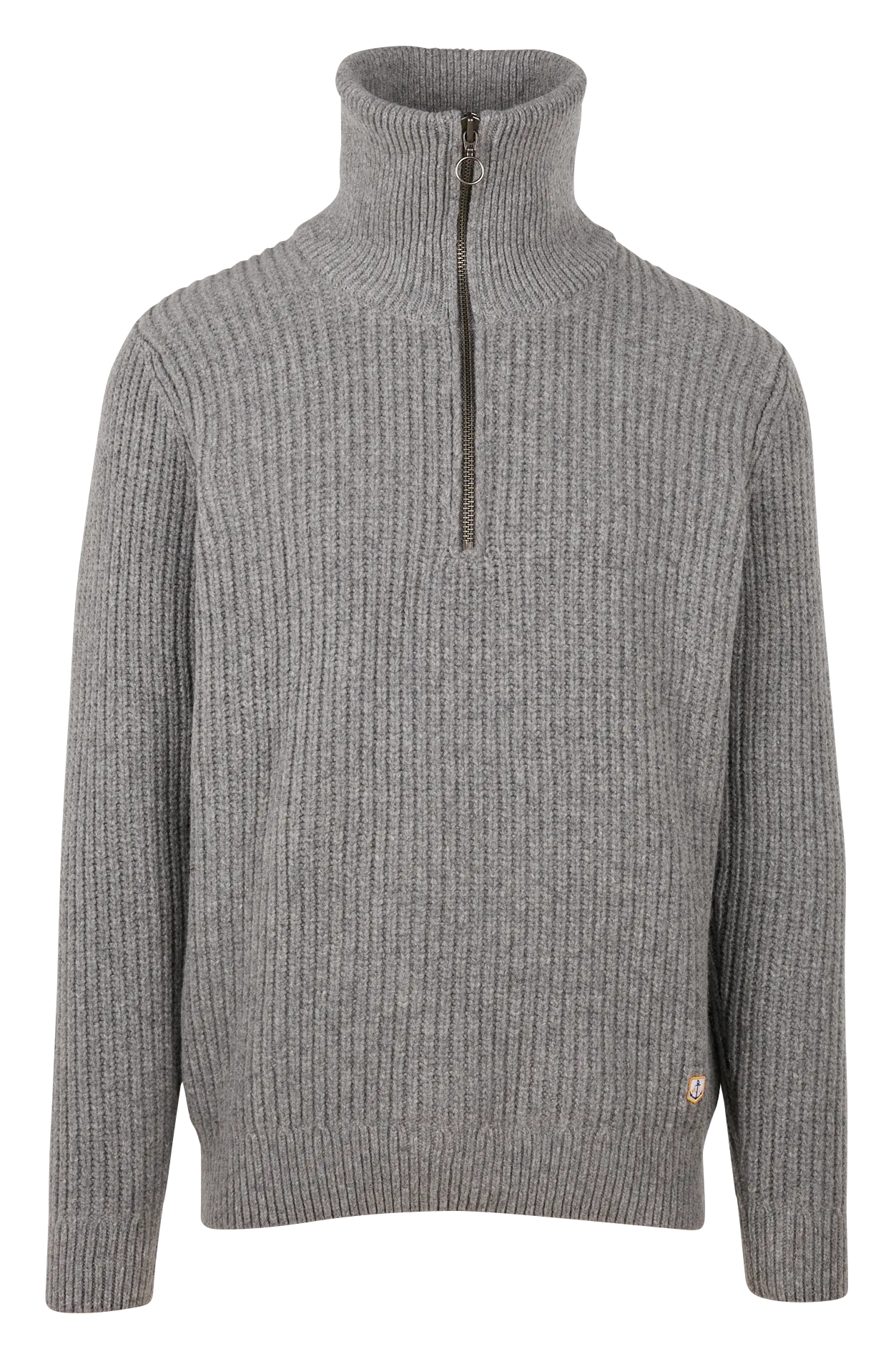 Pull col camionneur en laine mélangée Gris HERITAGE