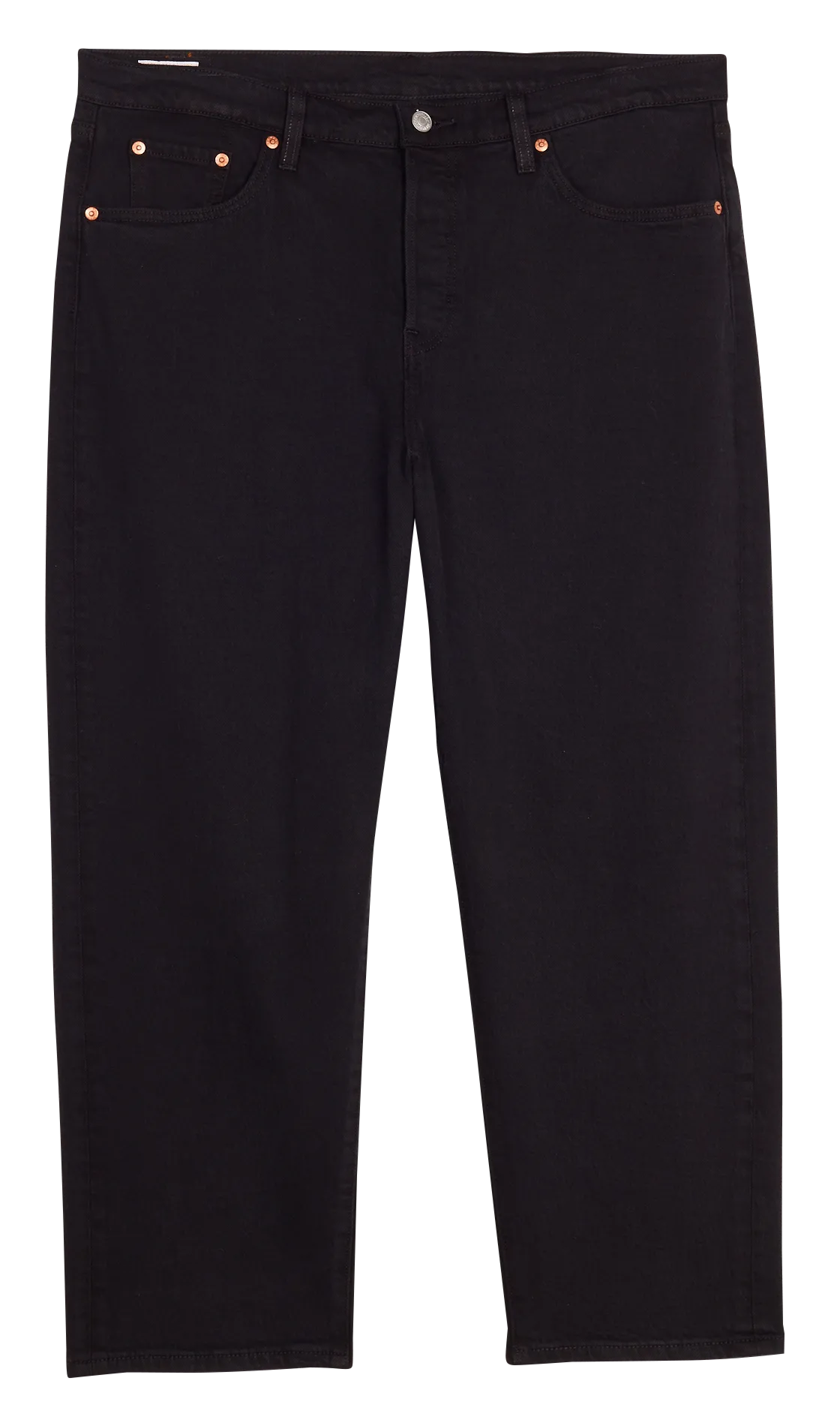 Jean droit taille haute Noir PL 501 CROP