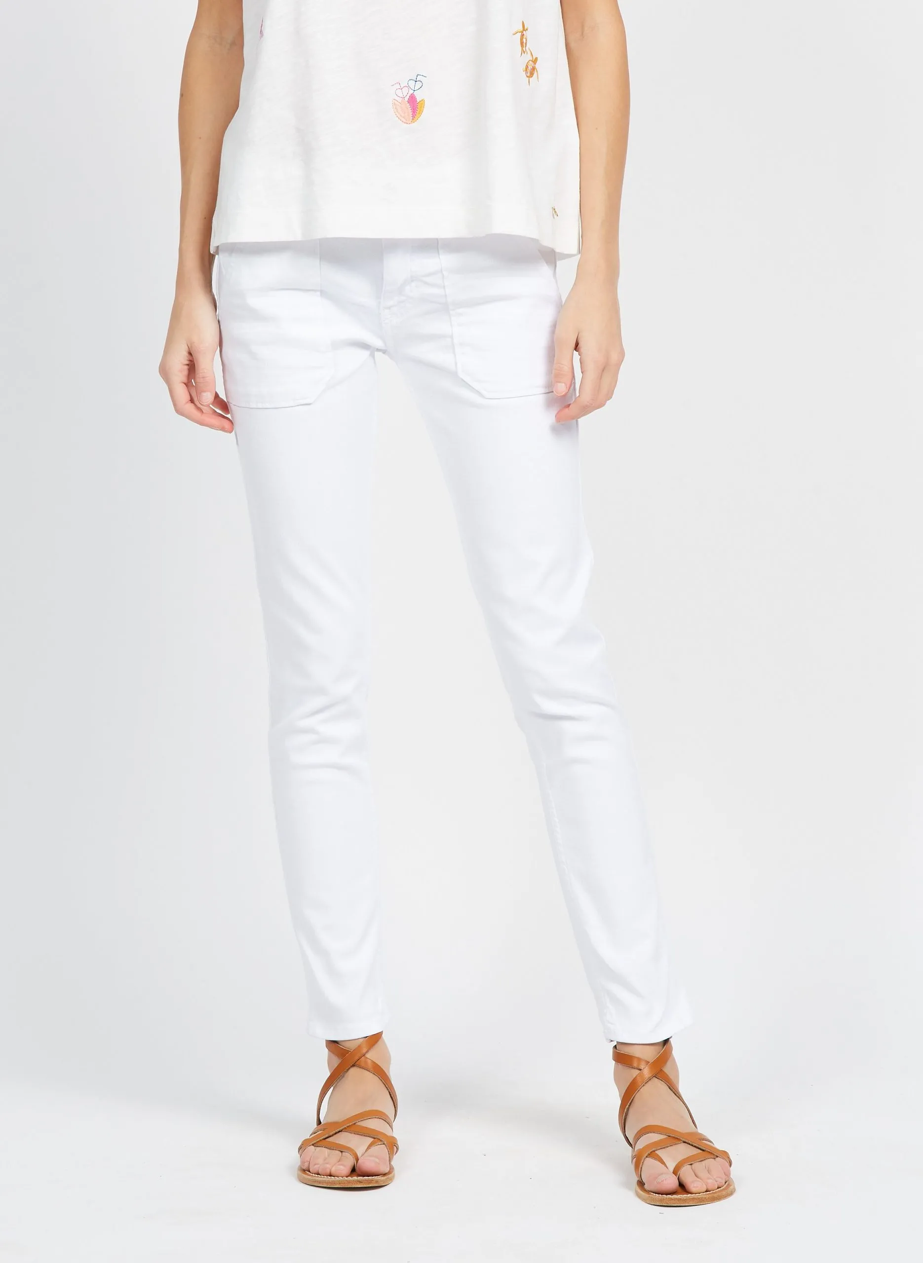 Jean slim en coton mélangé Blanc PIERCE