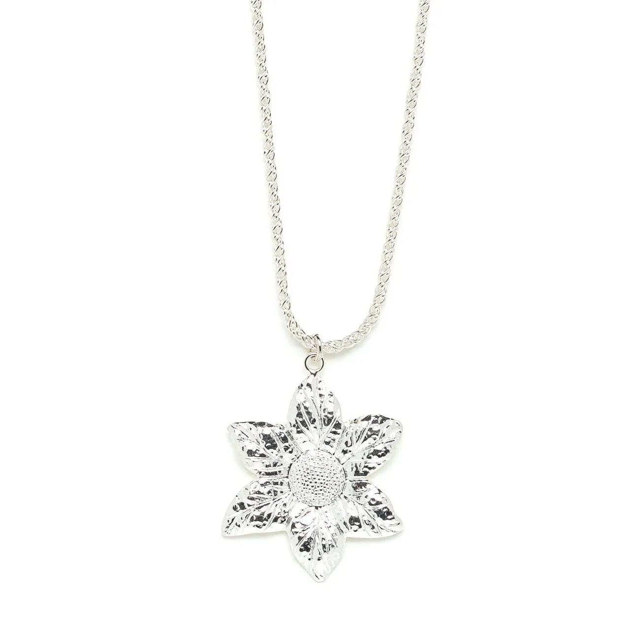 Collier fleur plaqué argent Argent HESPÉRIS