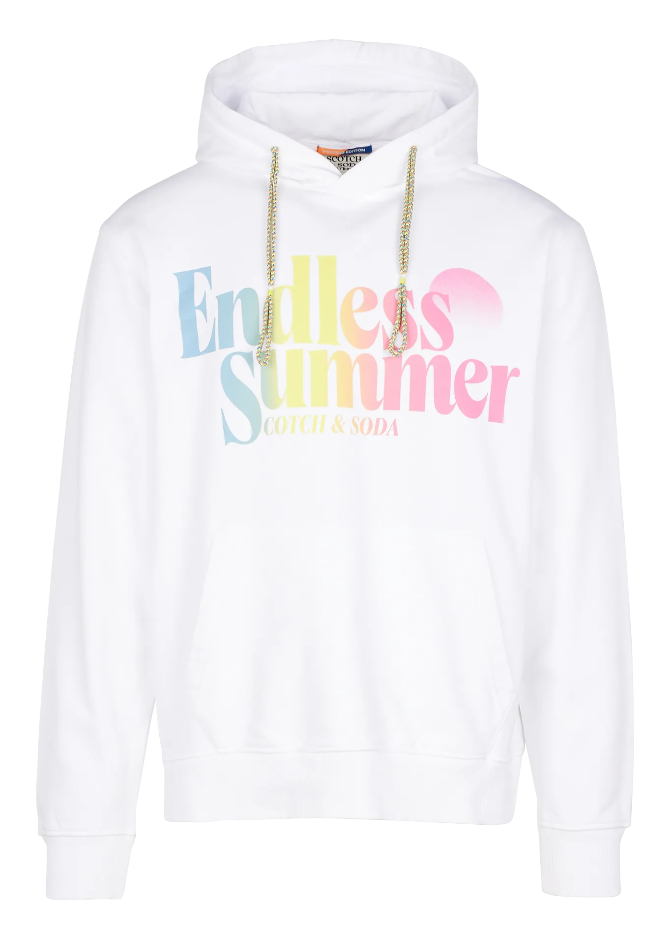 Sweat à capuche regular-fit sérigraphié en coton Blanc