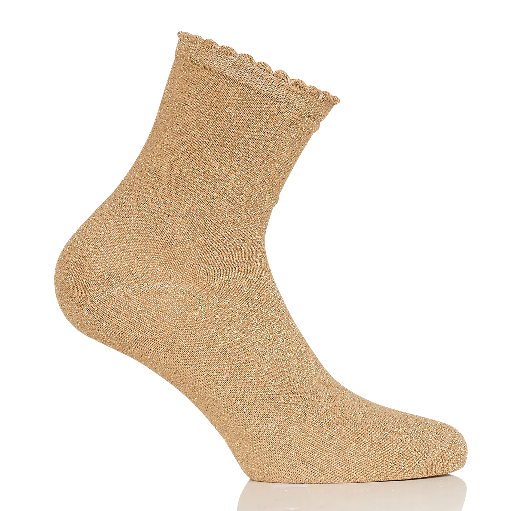 Chaussettes à fils métallisés en coton mélangé Marron SEBBY