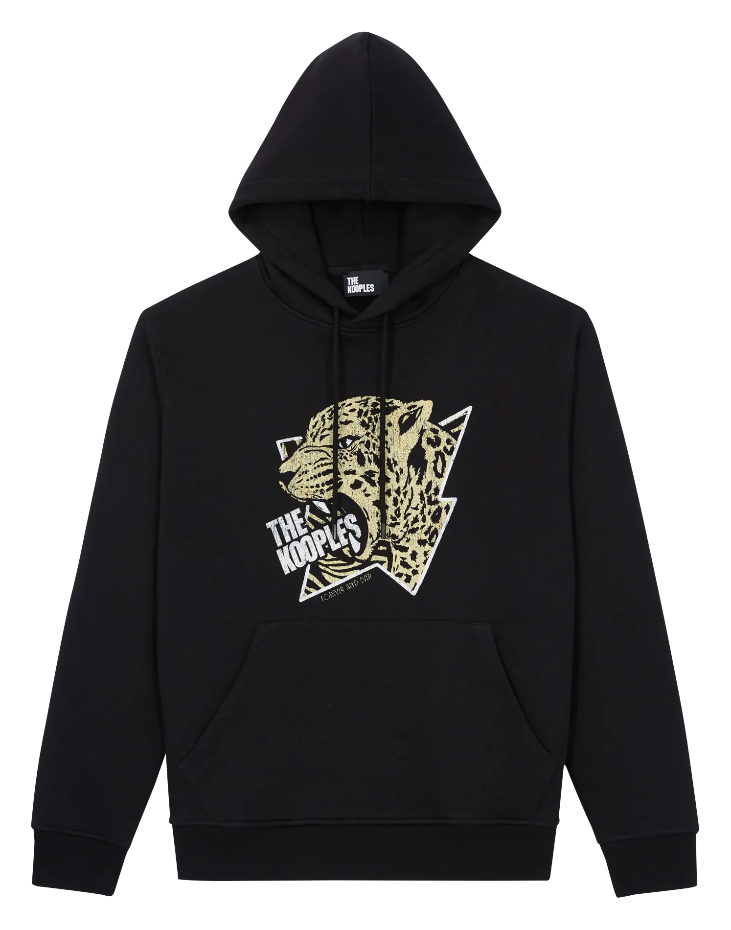 Sweat à capuche en coton imprimé Noir