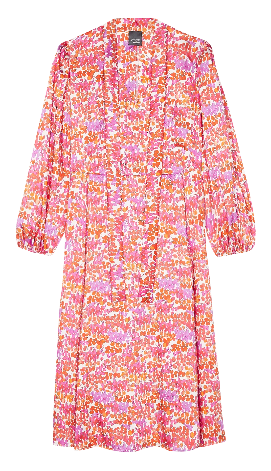 Robe longue imprimé fleuri à col v Blanc DARIA