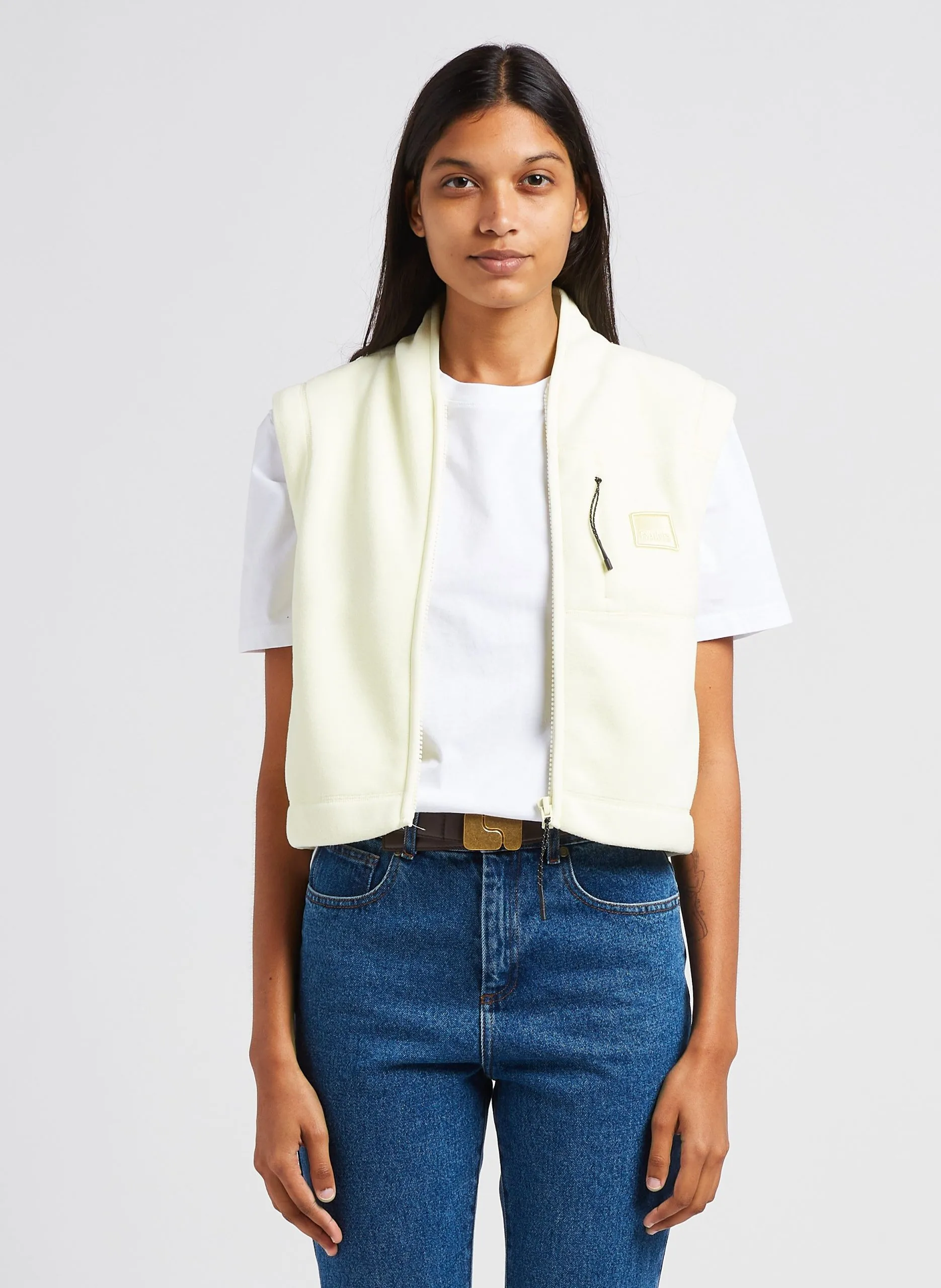 Veste col V Jaune FLEECE W JACKET