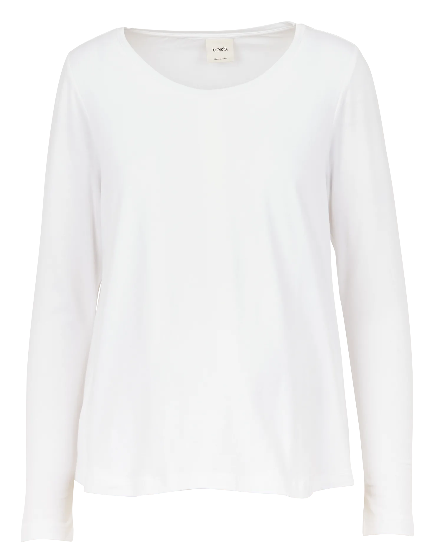 Tee-shirt col rond en coton bio mélangé Blanc