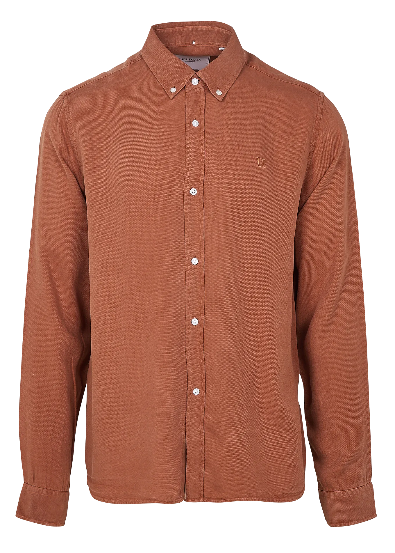 Chemise col classique en lyocell Marron