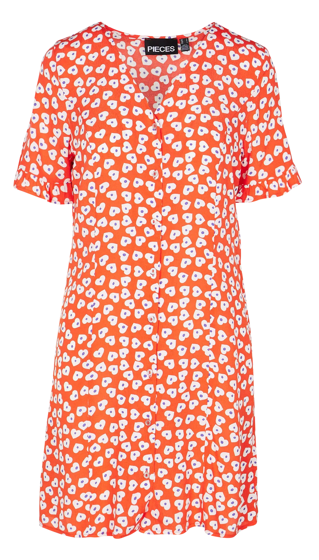 Robe midi à col v imprimée en viscose Rouge TAYLOR