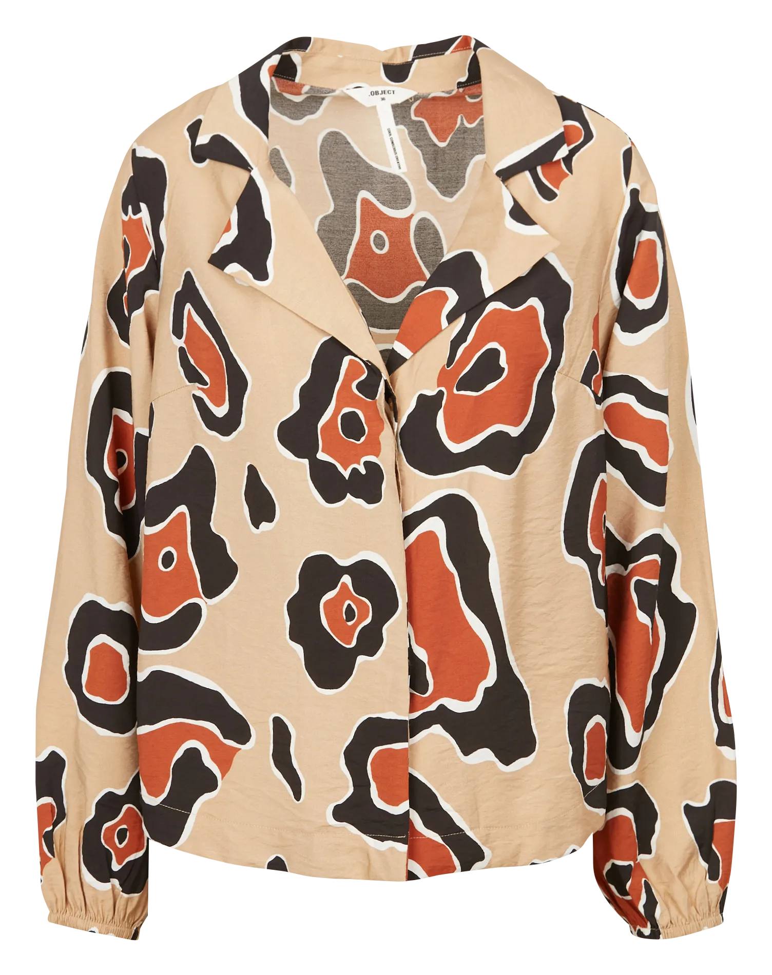 Chemise col V imprimée Marron JACIRA