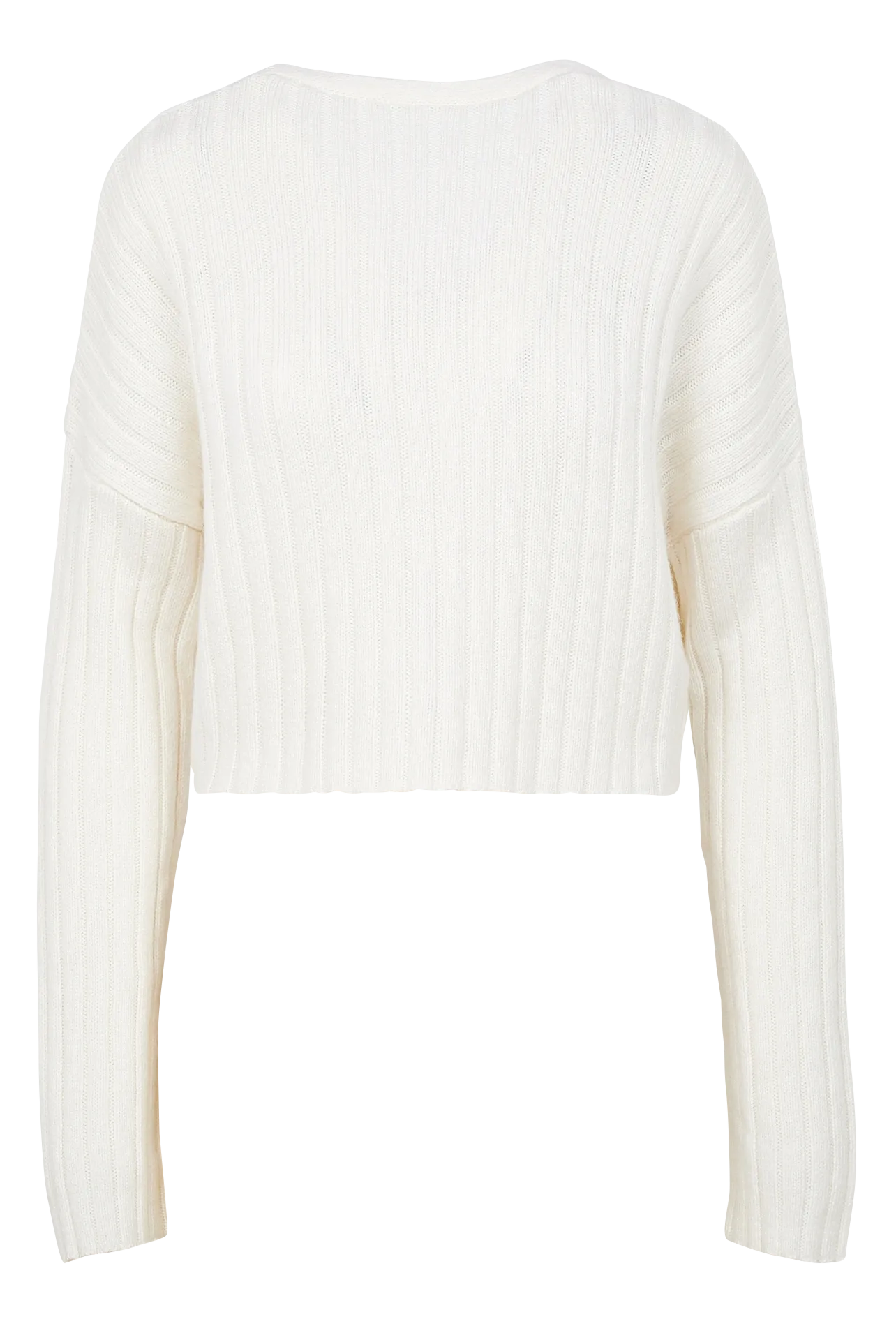 Pull court décolleté dos en laine mélangée Beige KAMPI