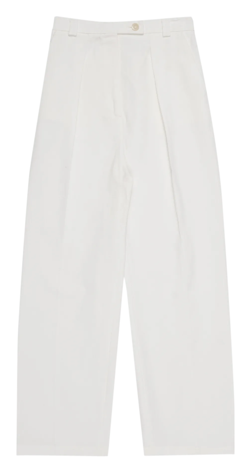 Pantalon droit en coton mélangé Blanc CAPRI