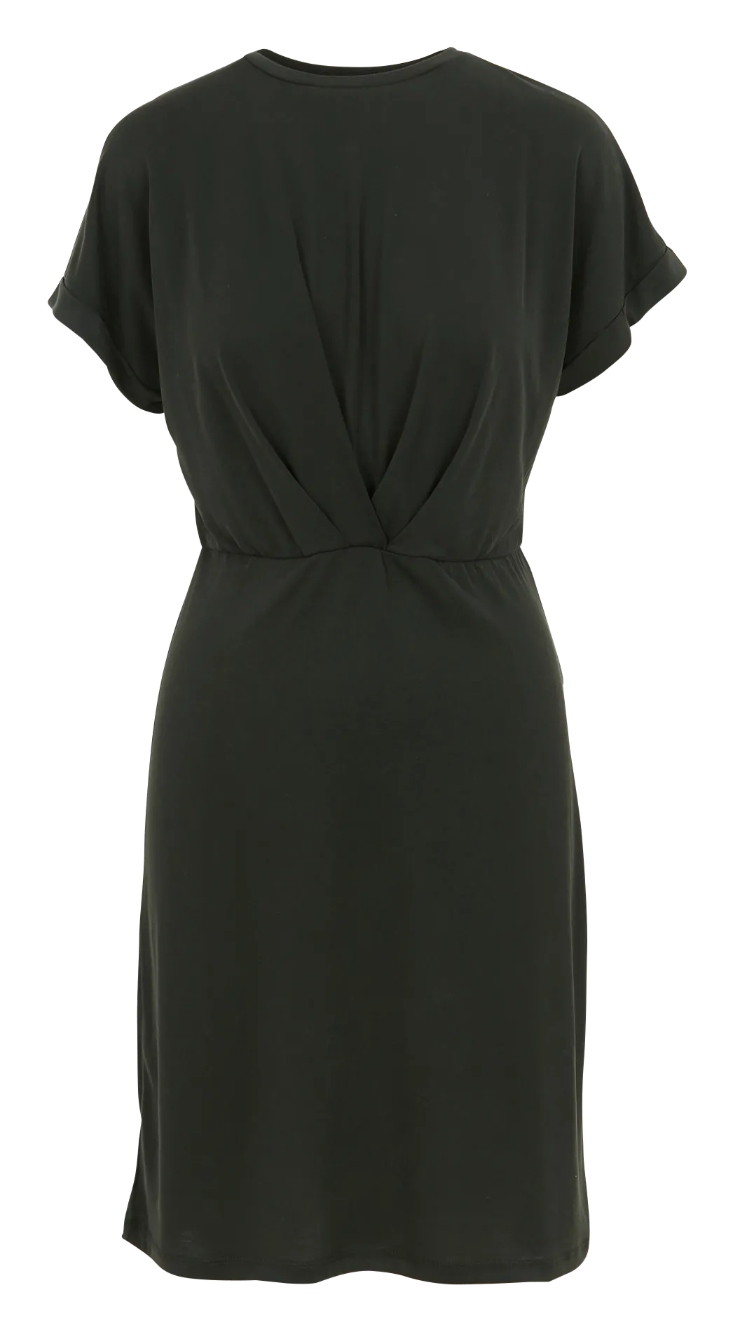 Robe courte col rond droite Noir ANNIE