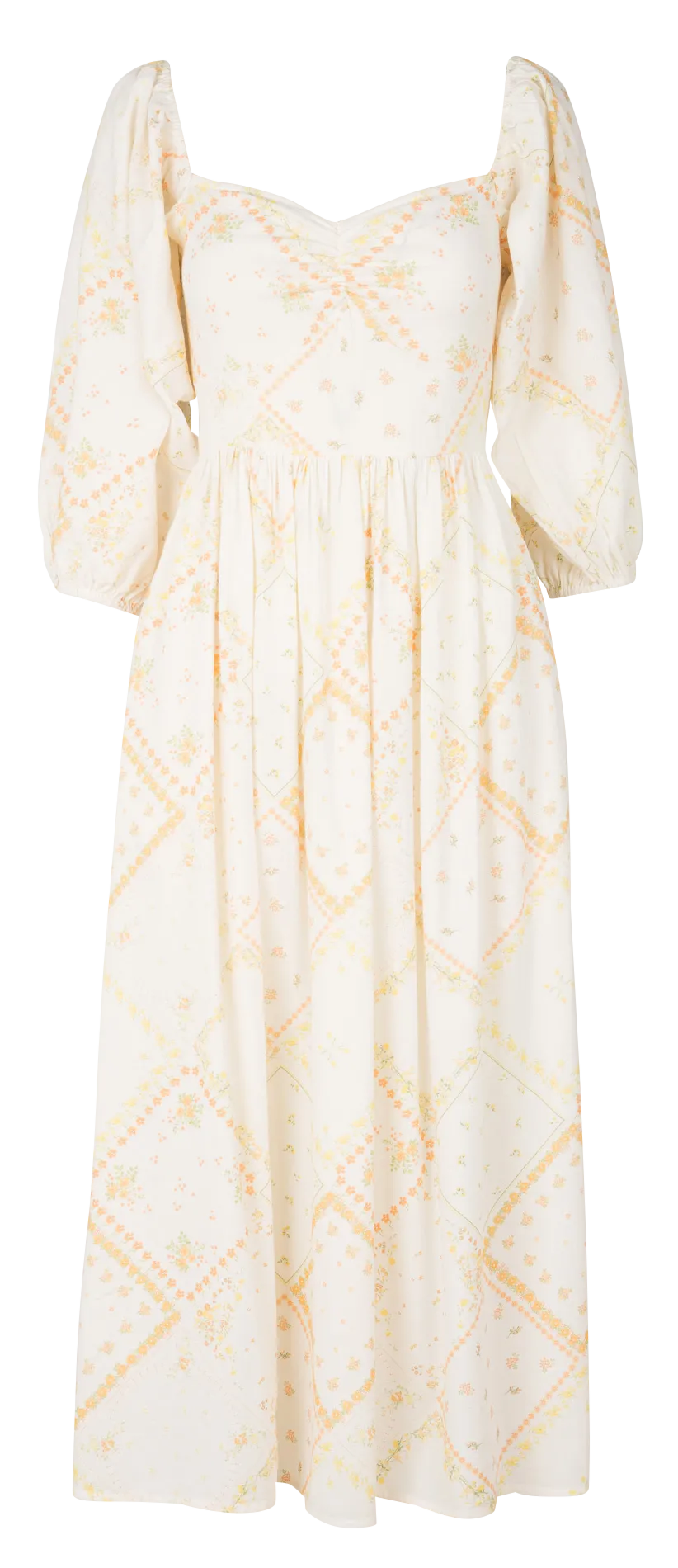 Robe midi bustier imprimée floral en coton bio mélangé Multicolore IDARA