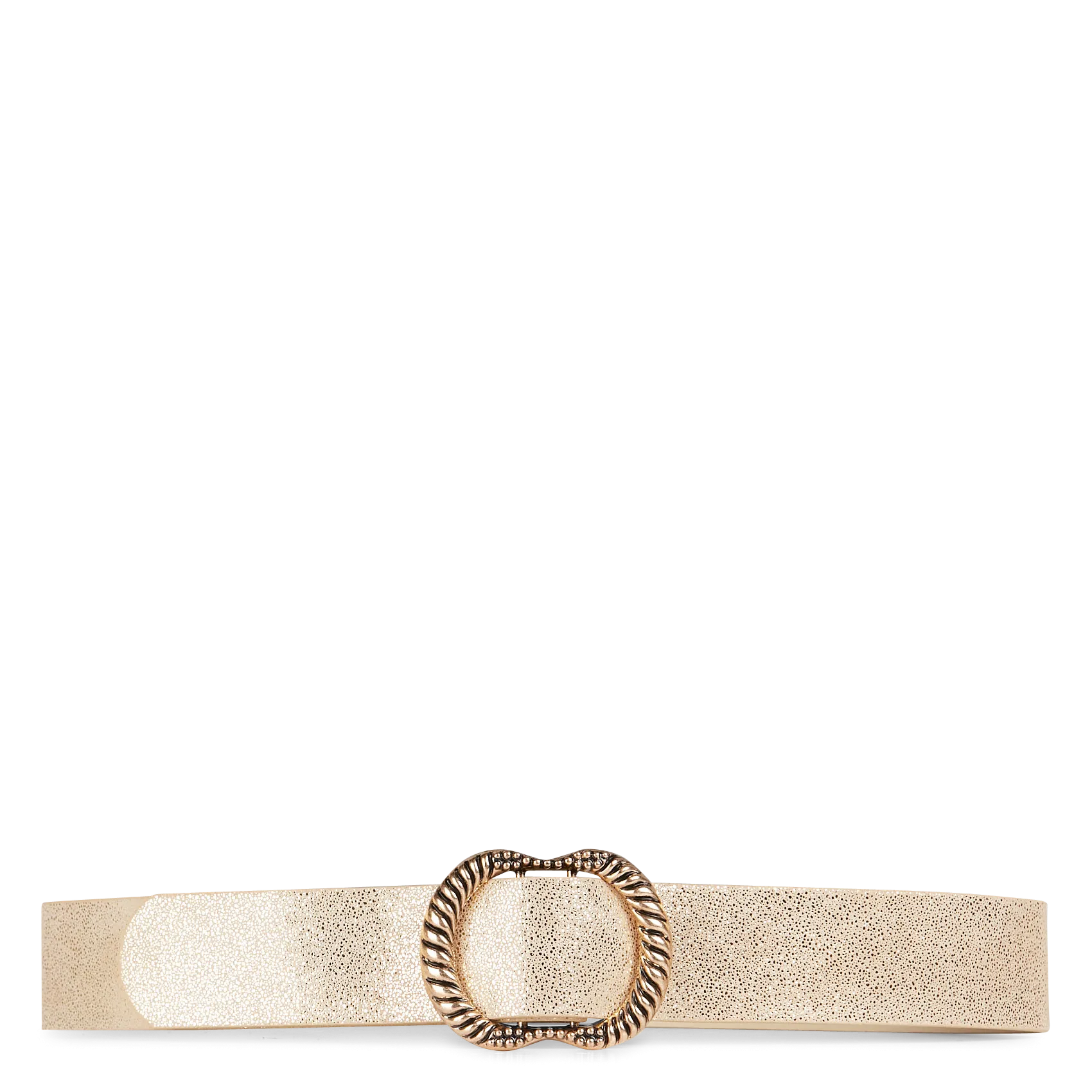 Ceinture boucle fantaisie en cuir velours Doré
