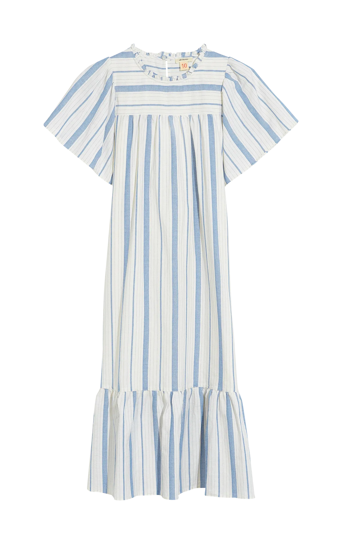 Robe longue col rond à rayures Bleu POEZIE
