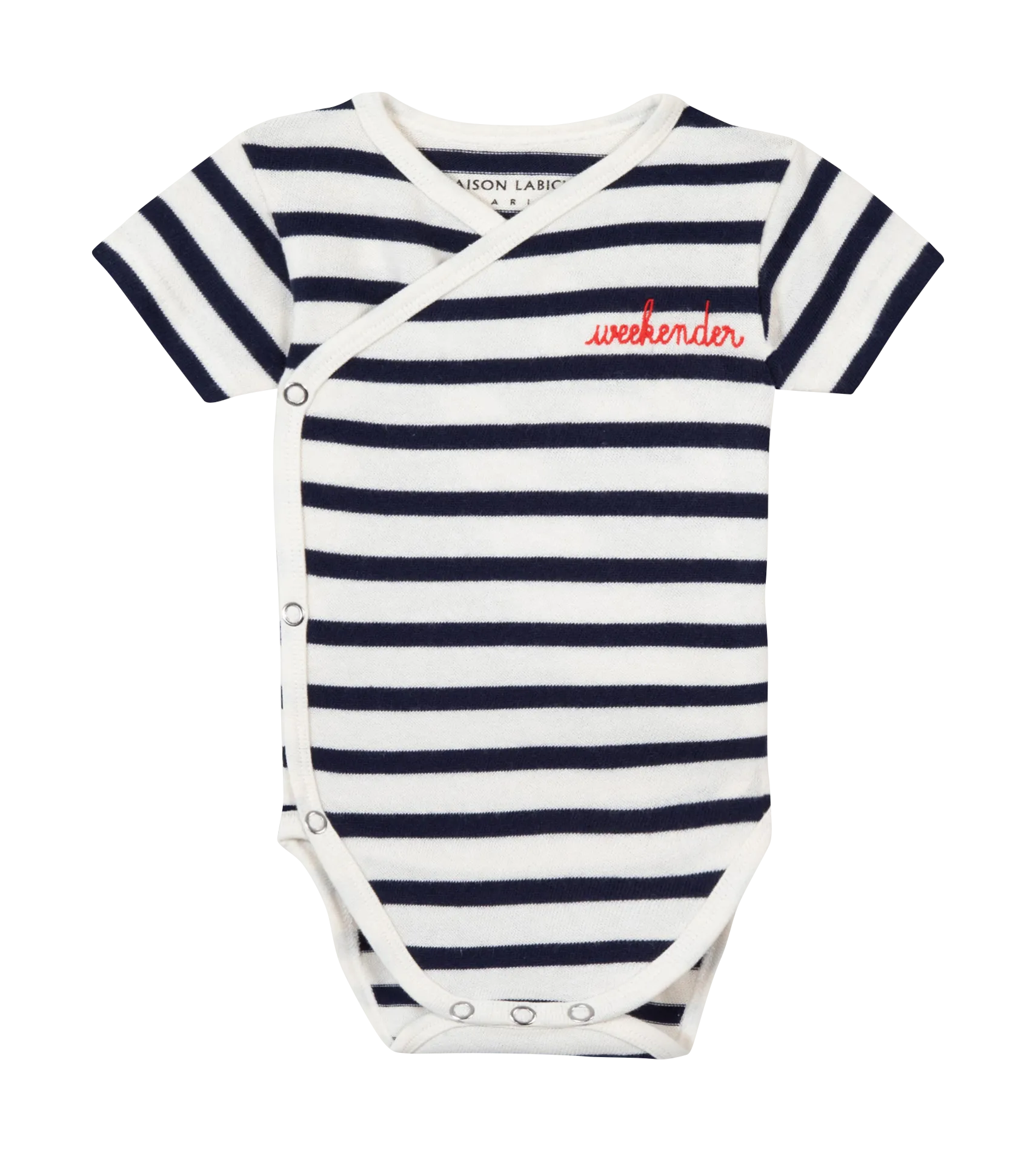 Body brodé "weekender" en coton bio Blanc CAIN WEEKENDER