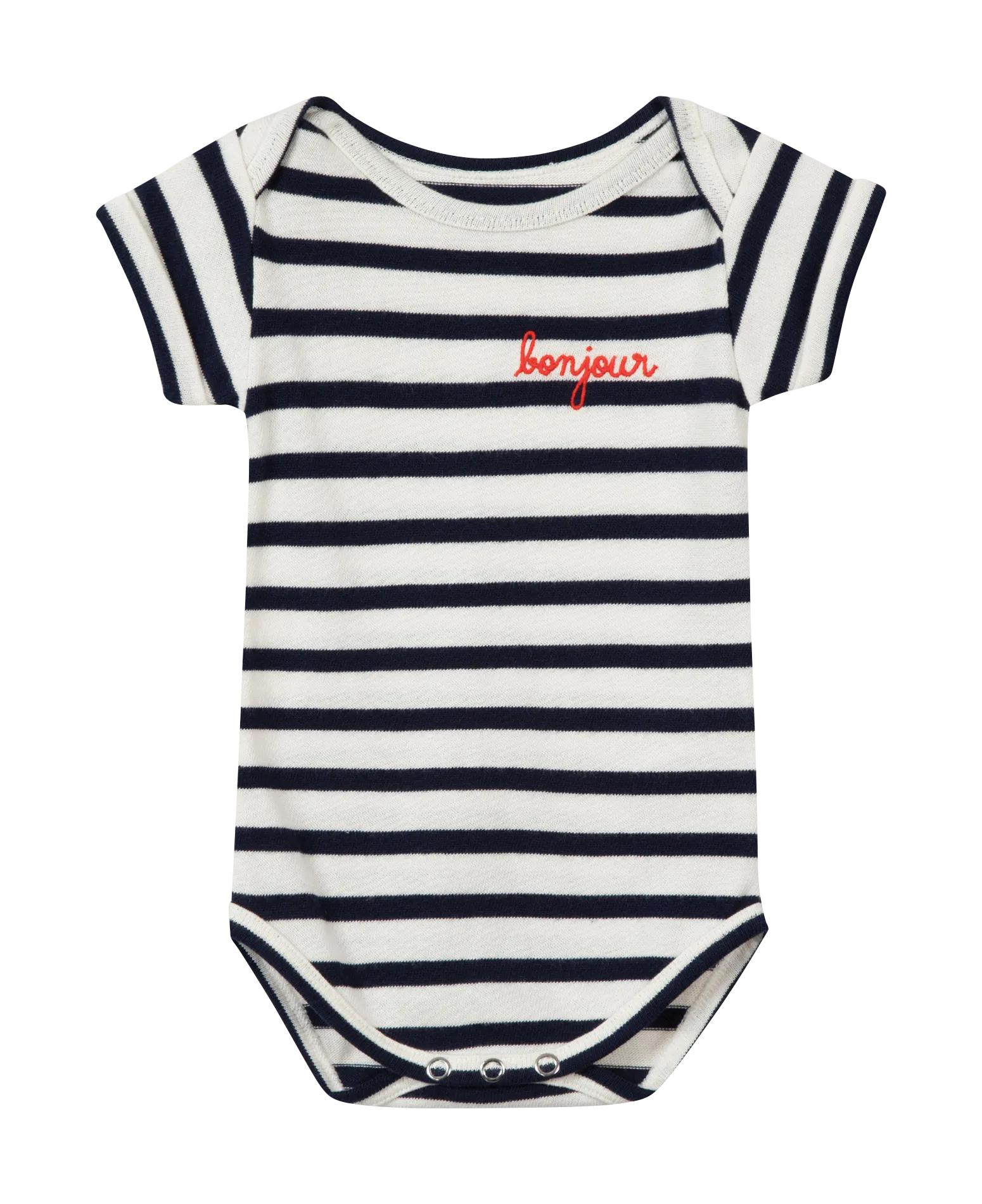 Body en coton à rayures Blanc CALMETTE BONJOUR