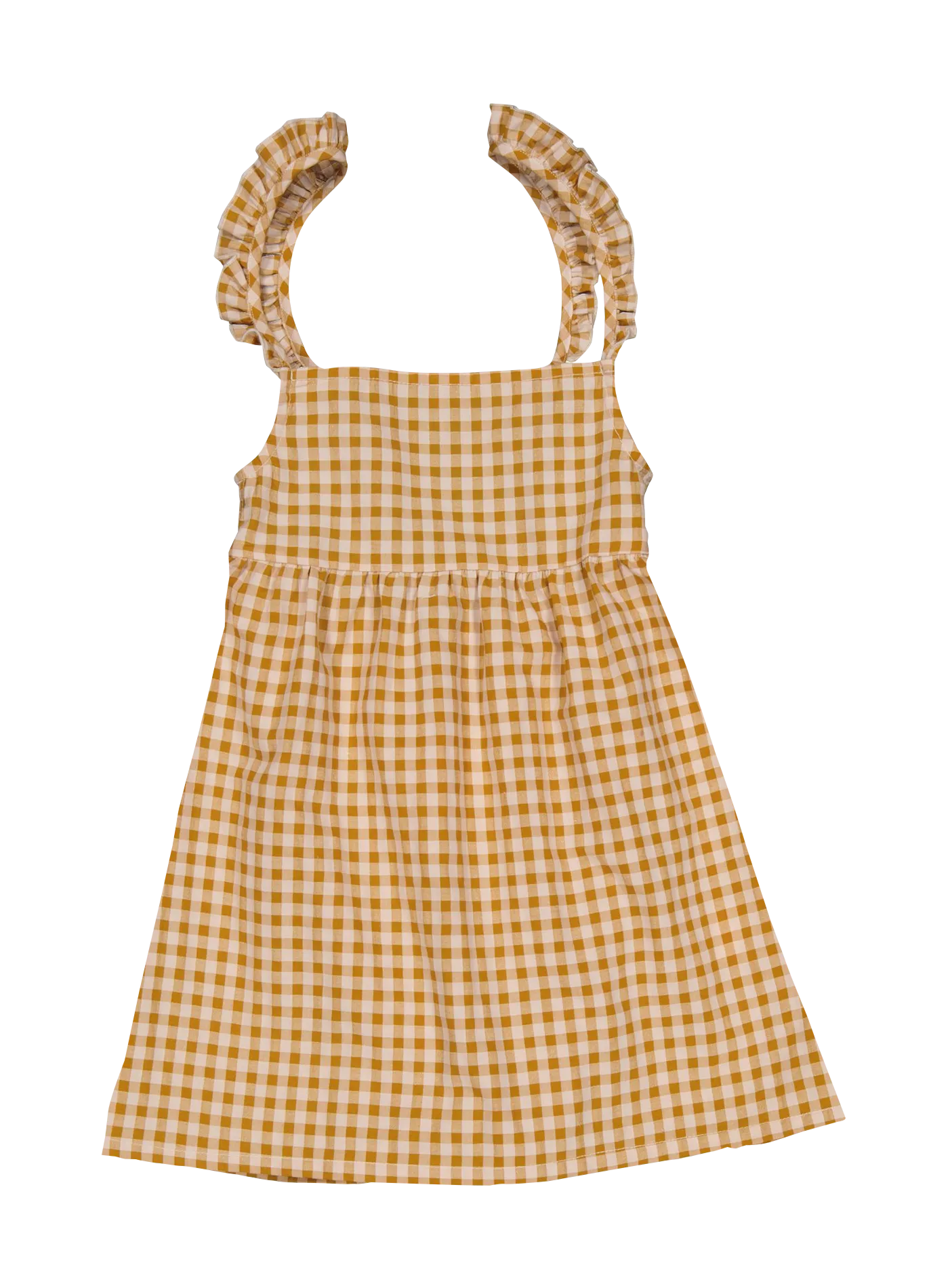 Robe courte vichy en coton mélangé Orange LARA